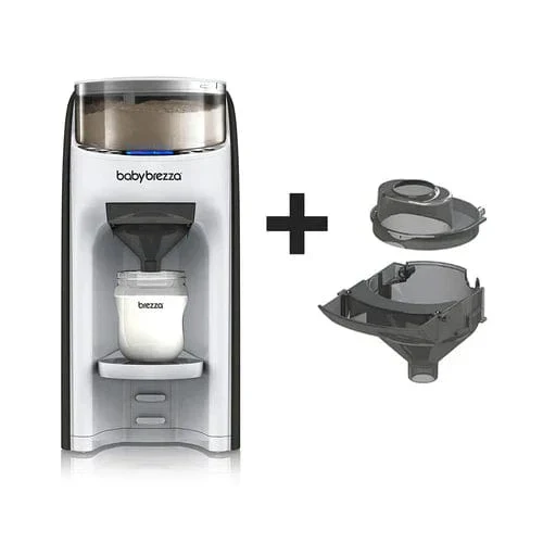 Baby Brezza Formula Pro Advanced with Extra Funnel & Cover Set - Black & White