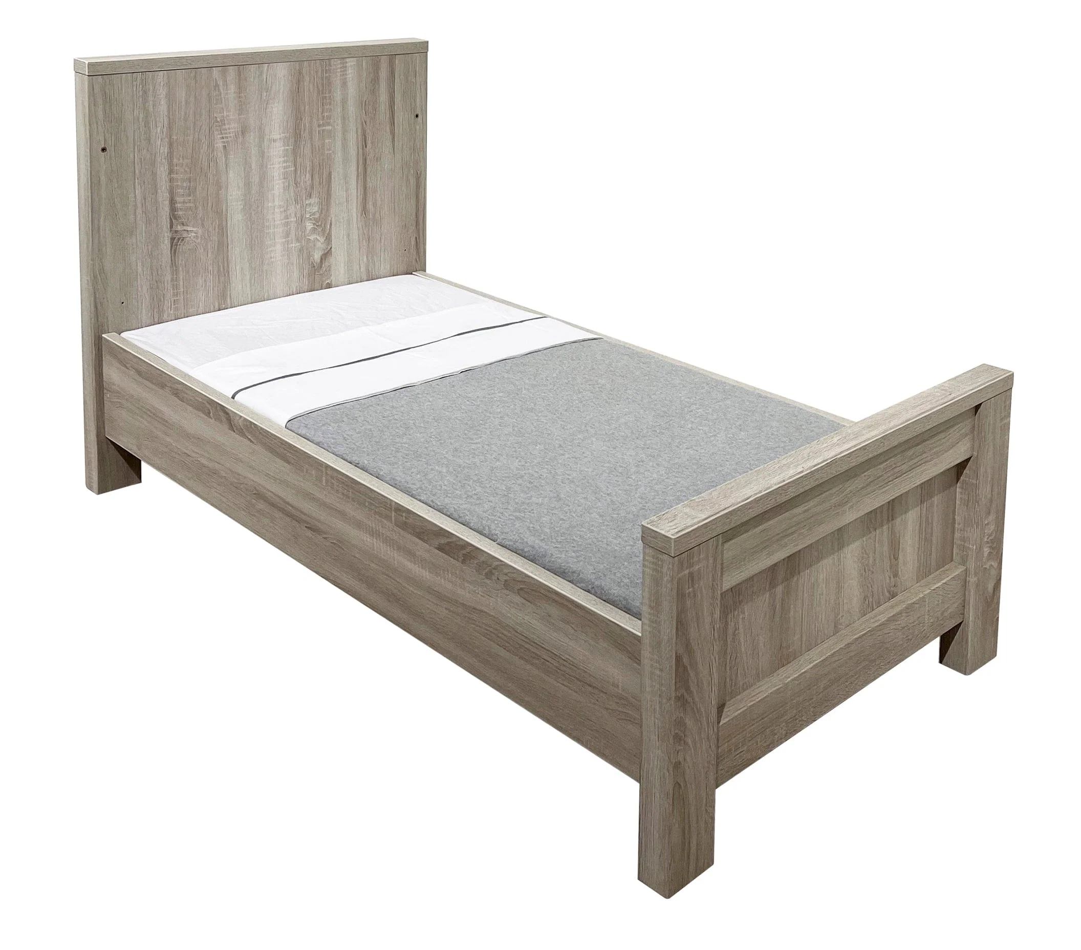 Baby Style Bordeaux 2pc Furniture Set - Ash with Sprung Cot Bed Mattress - Image 3