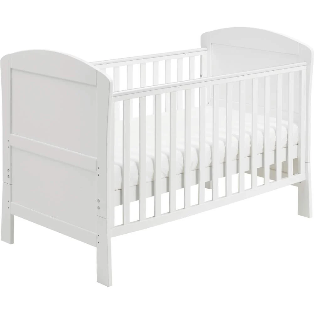 Babymore Aston Drop Side Cot Bed - White - Image 2