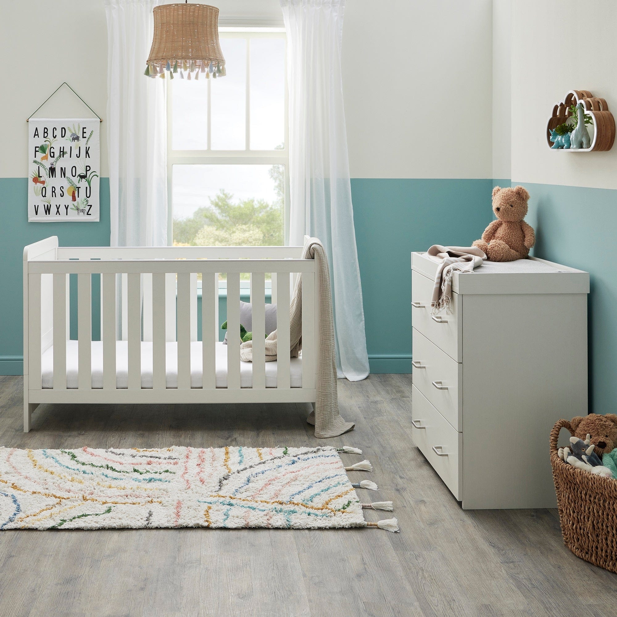 Babymore Caro 2 Piece Room Set - White Wash - Image 2
