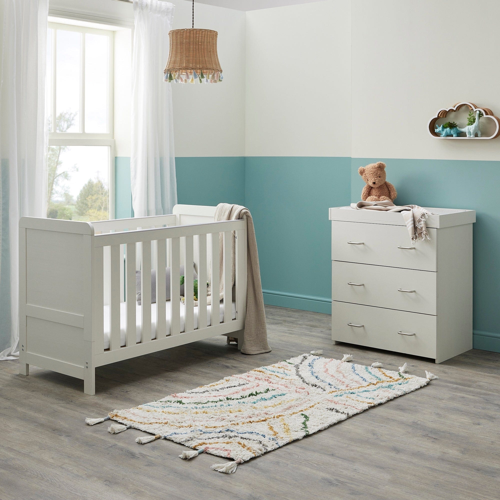 Babymore Caro Mini 2 Piece Room Set - White Wash - Image 2