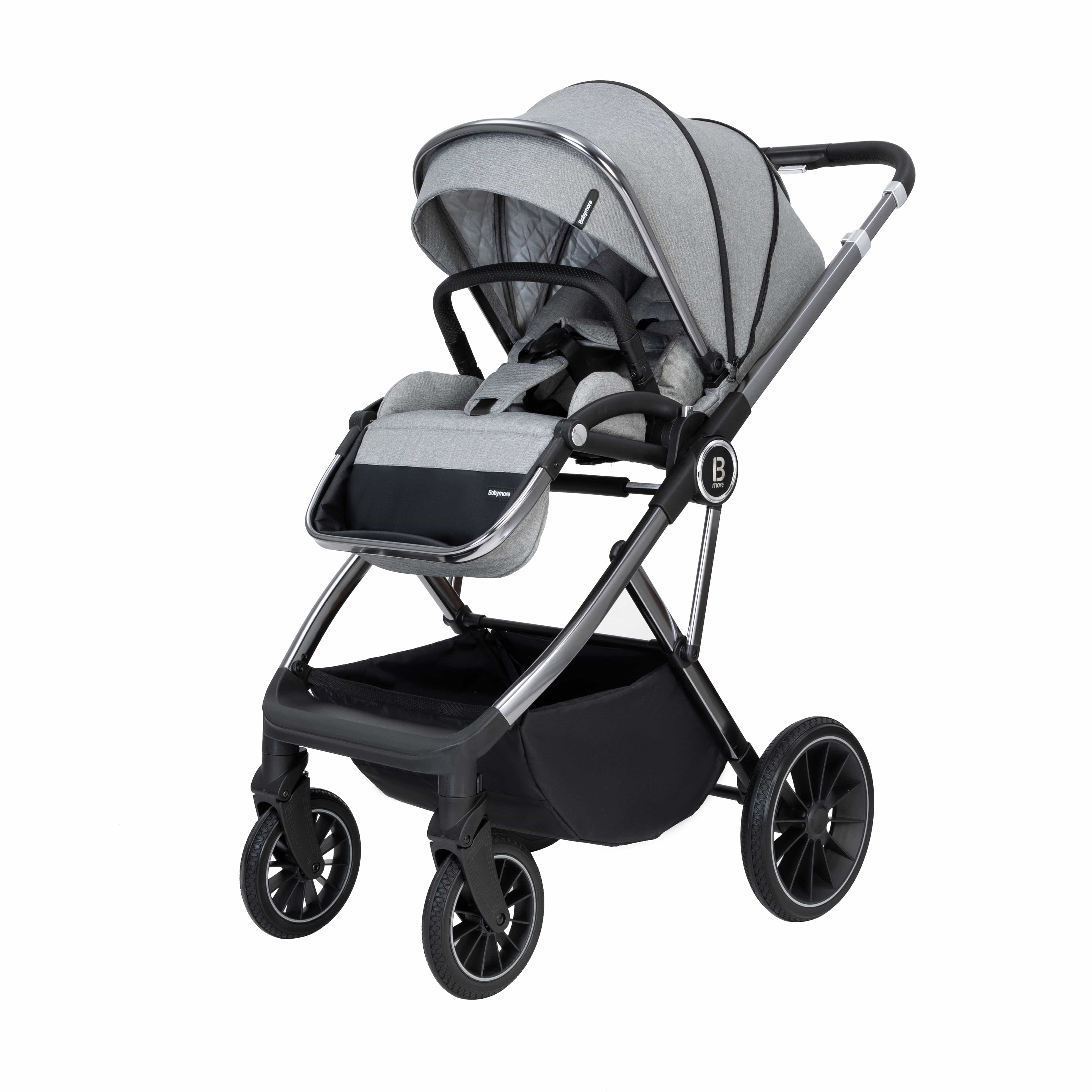 Babymore Chia Pram & Pushchair - Pearl Grey - Image 3