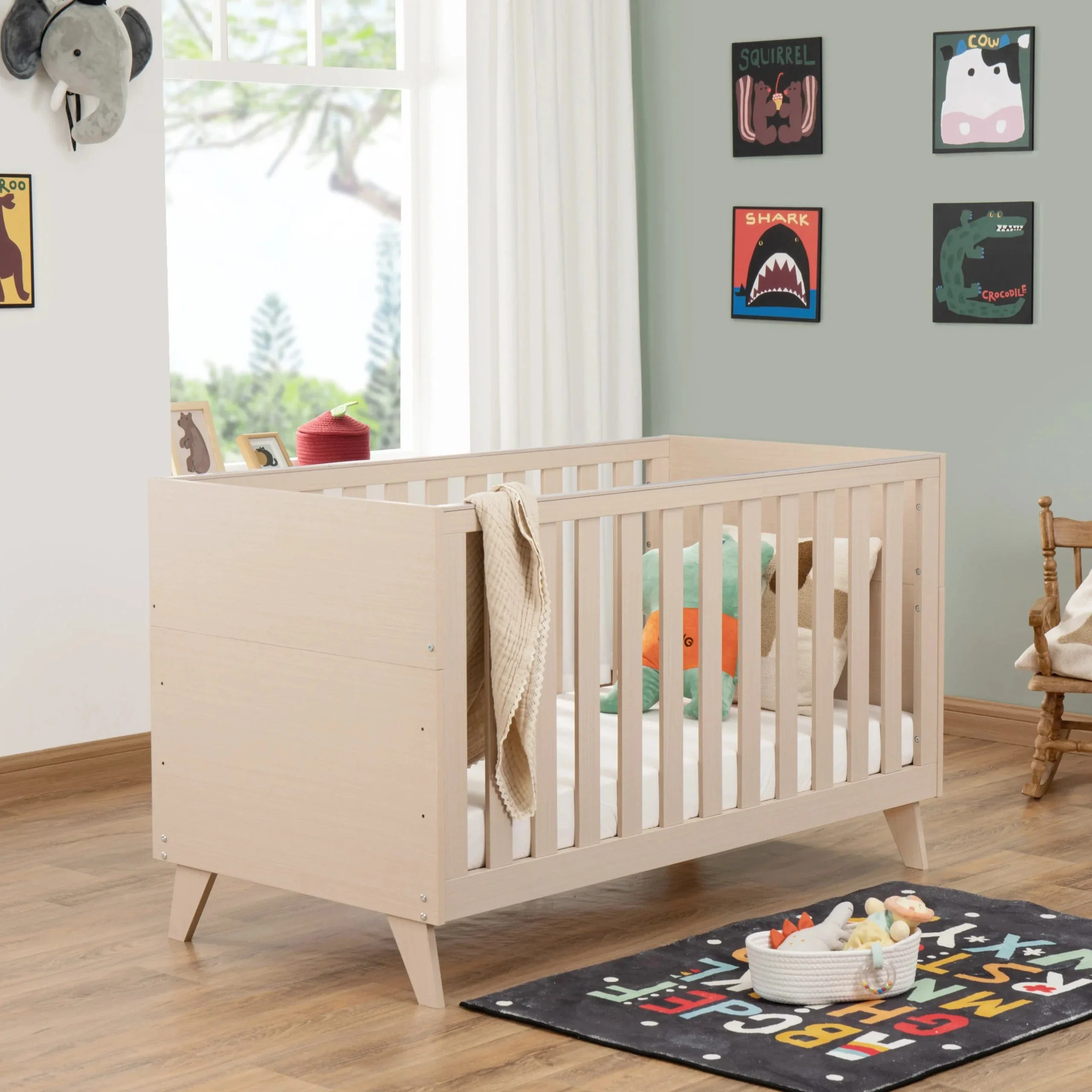 Babymore Dante Cot Bed - Natural - Image 5