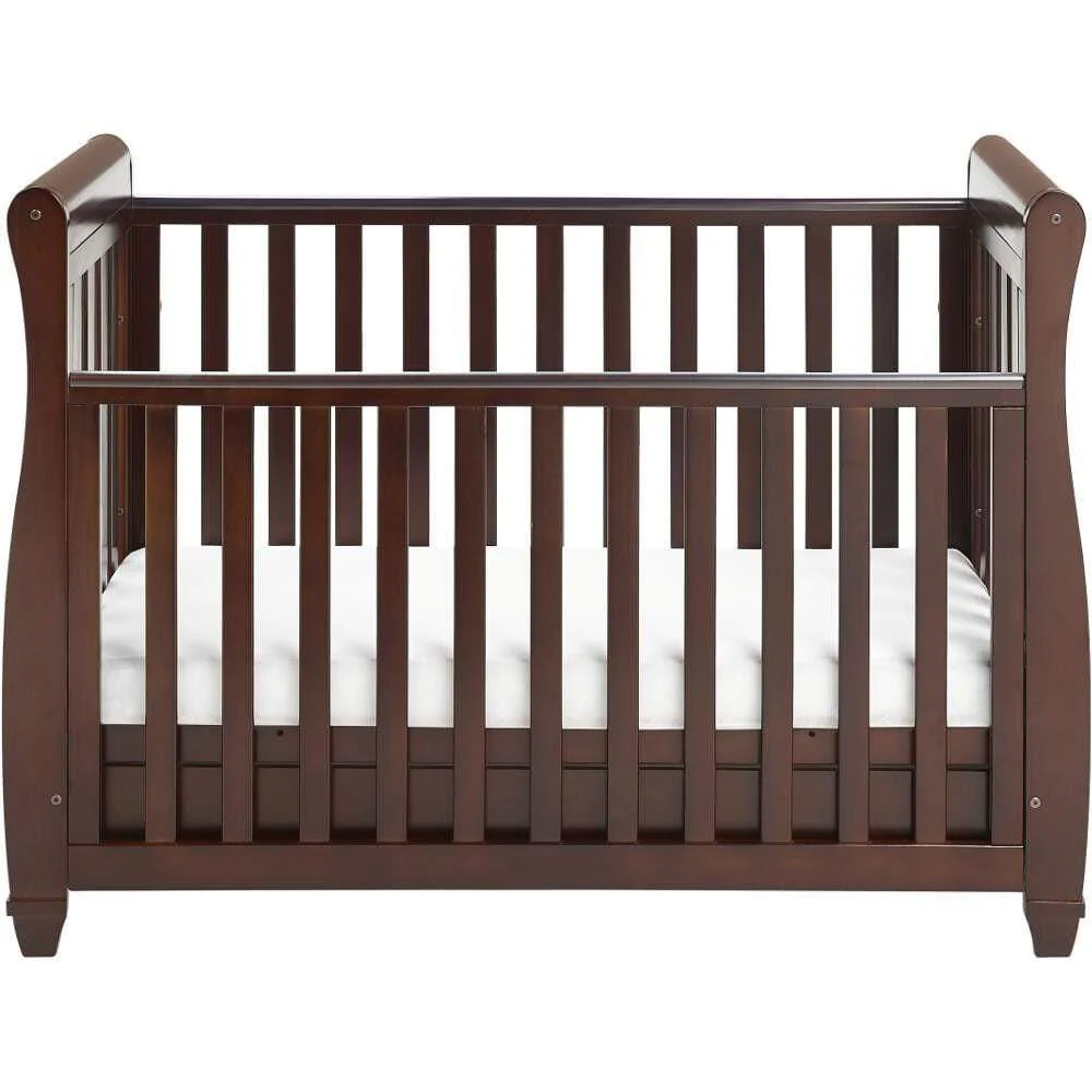 Babymore Eva Drop Side Cot Bed with Drawer - Brown - Image 4