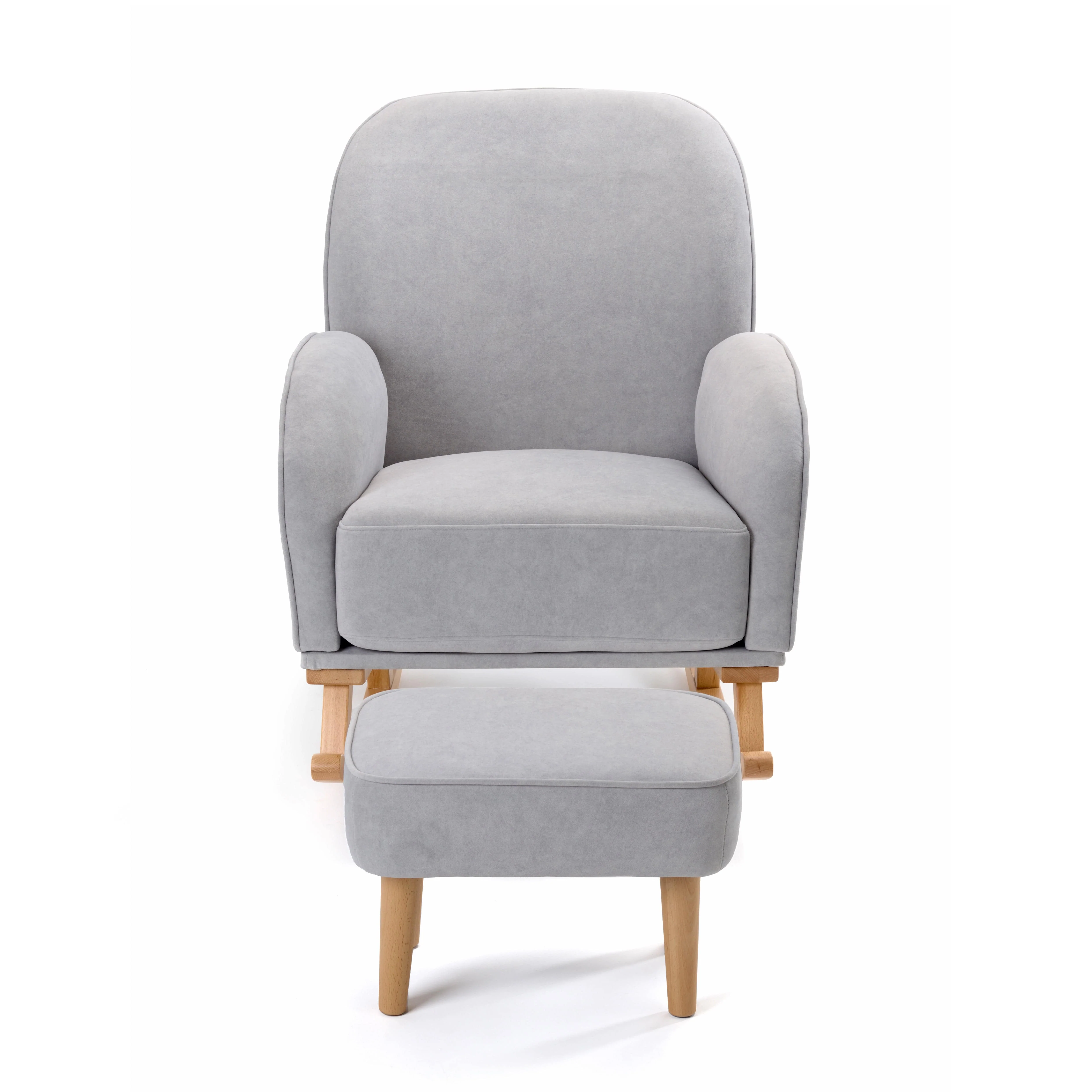 Babymore Freya Nursing Chair with Stool - Grey - Image 3