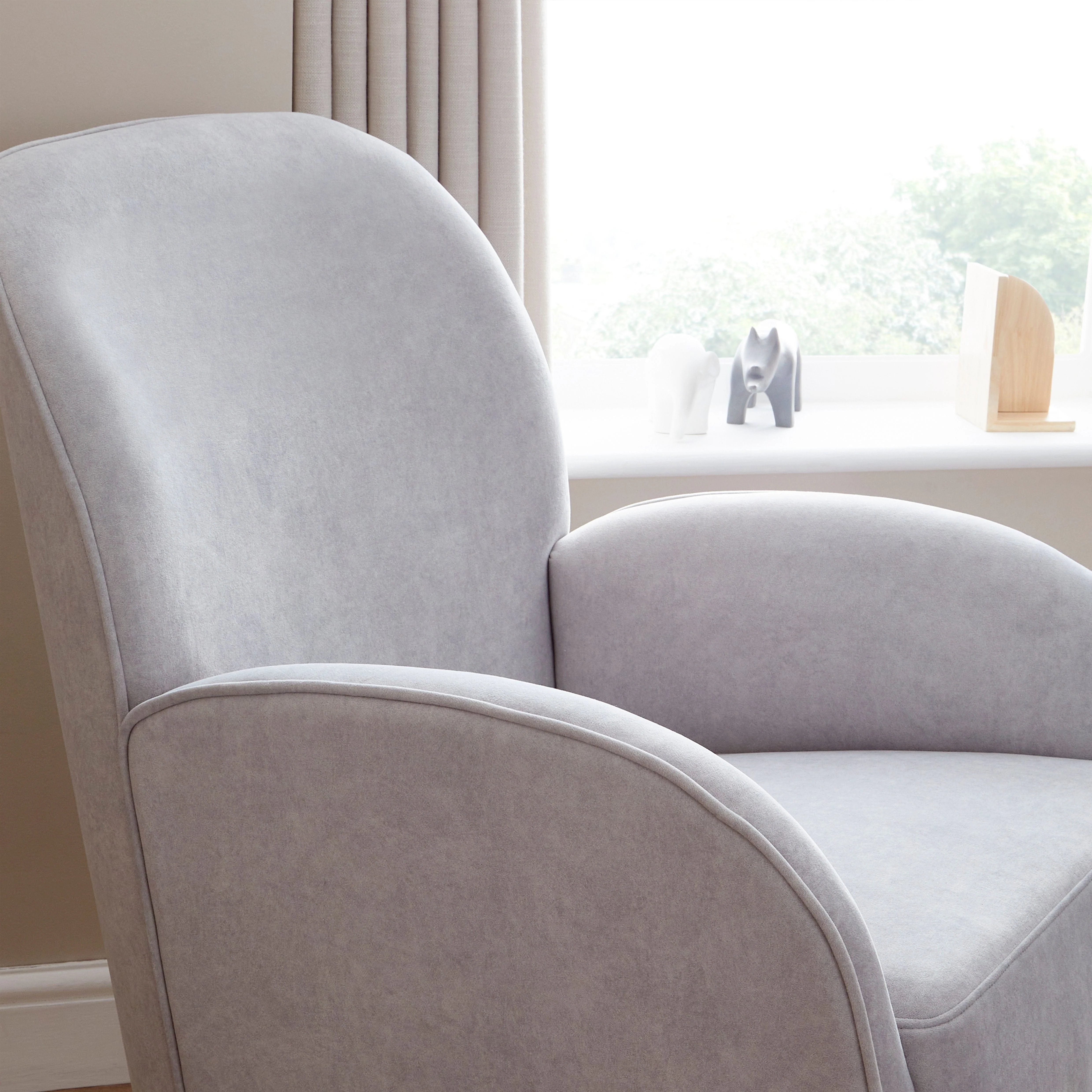 Babymore Freya Nursing Chair with Stool - Grey - Image 6