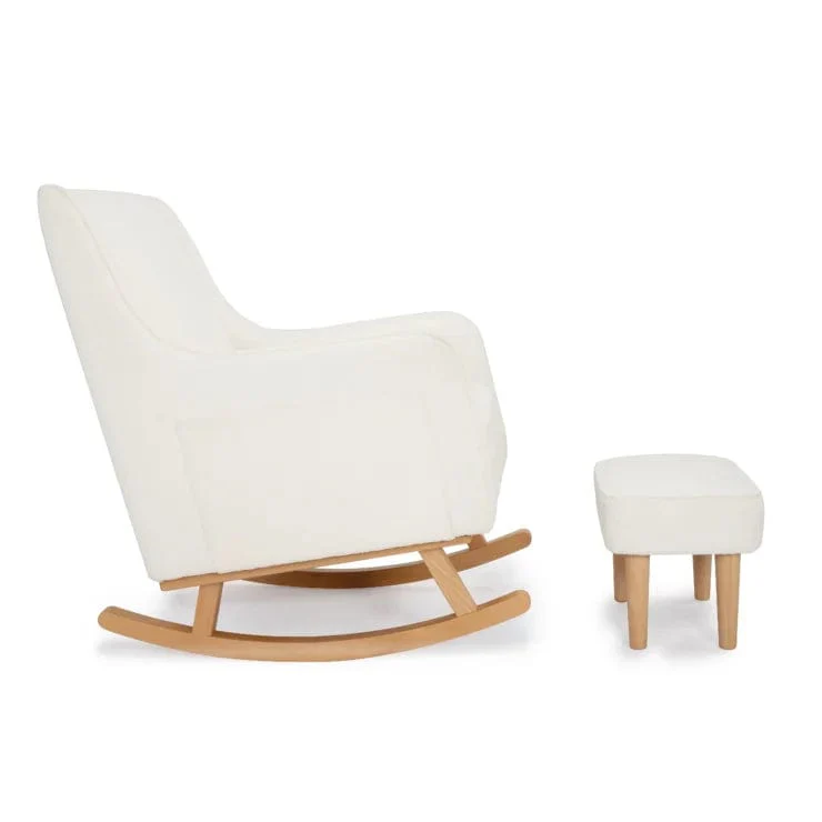 Babymore Ida Nursing Chair with Stool - Bouclé - Image 2