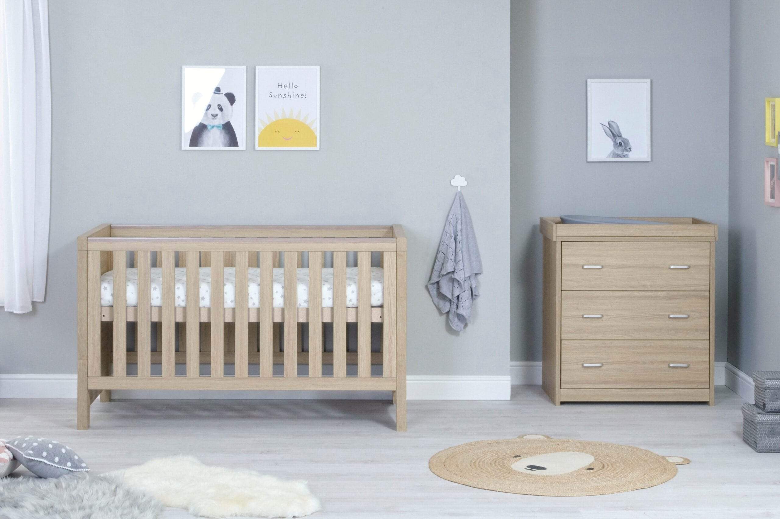 Babymore Luno 2 Piece Furniture Set - Oak - Image 4