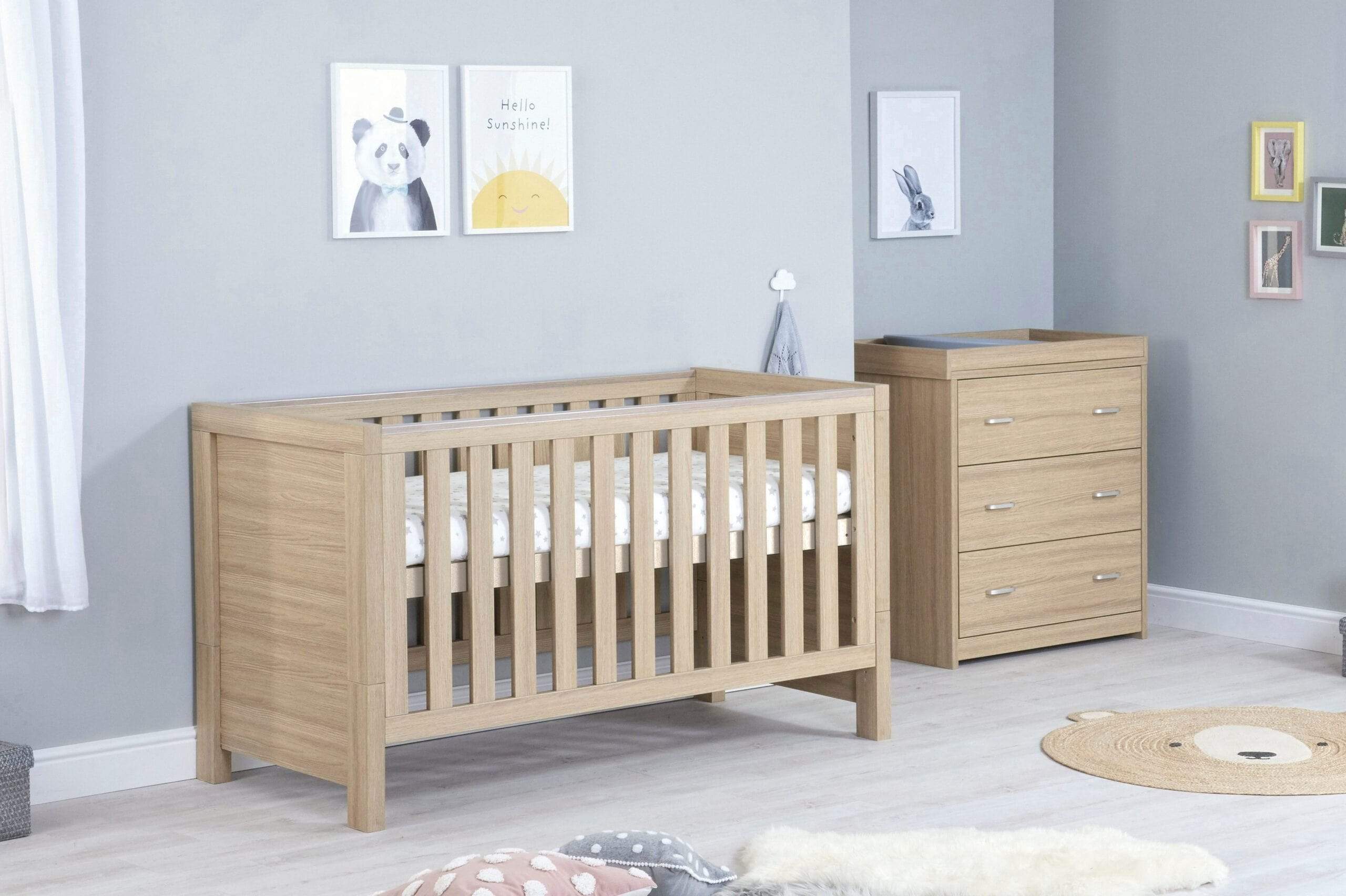 Babymore Luno 2 Piece Furniture Set - Oak - Image 5