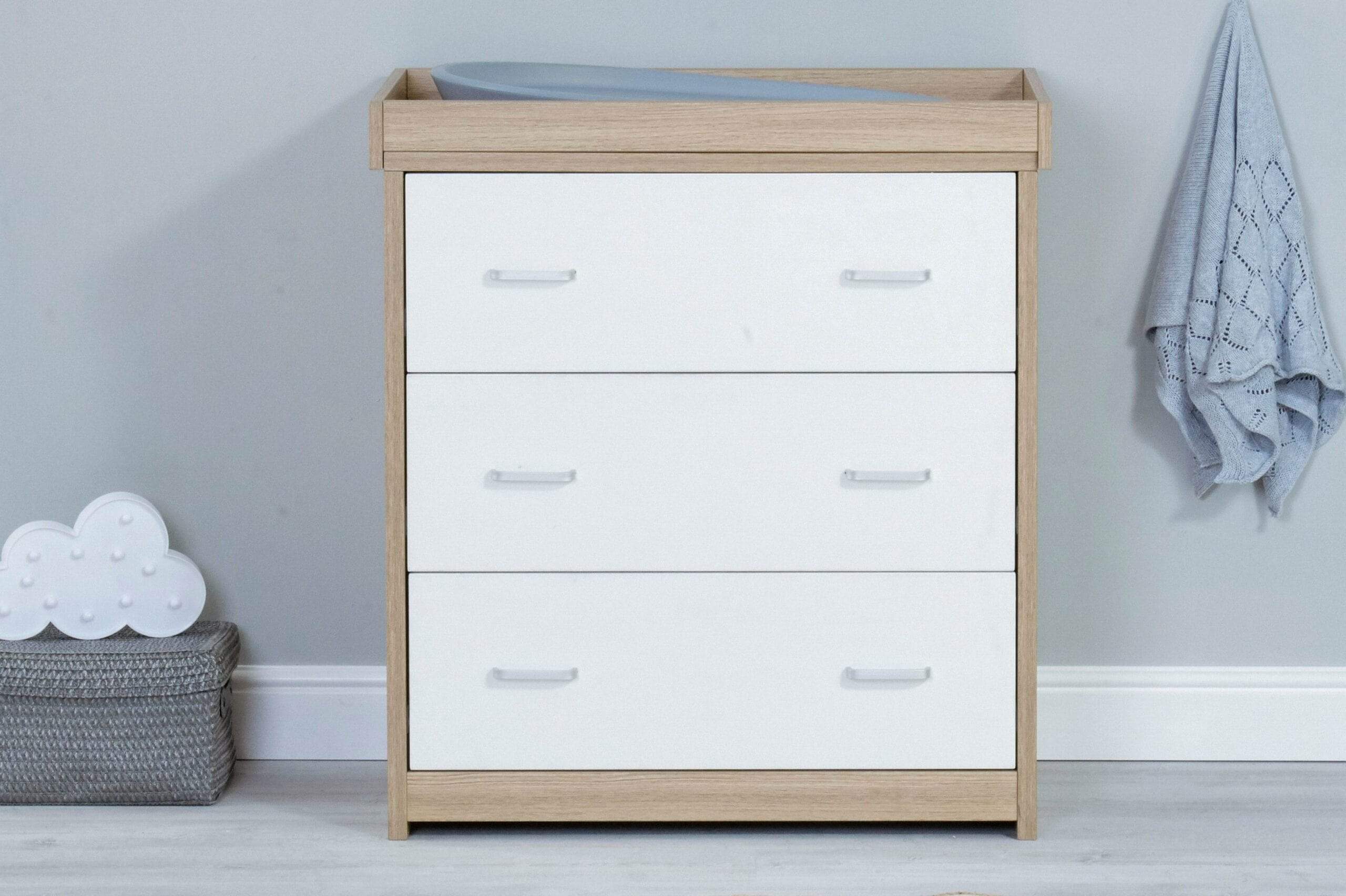 Babymore Luno 2 Piece Furniture Set - White Oak - Image 3