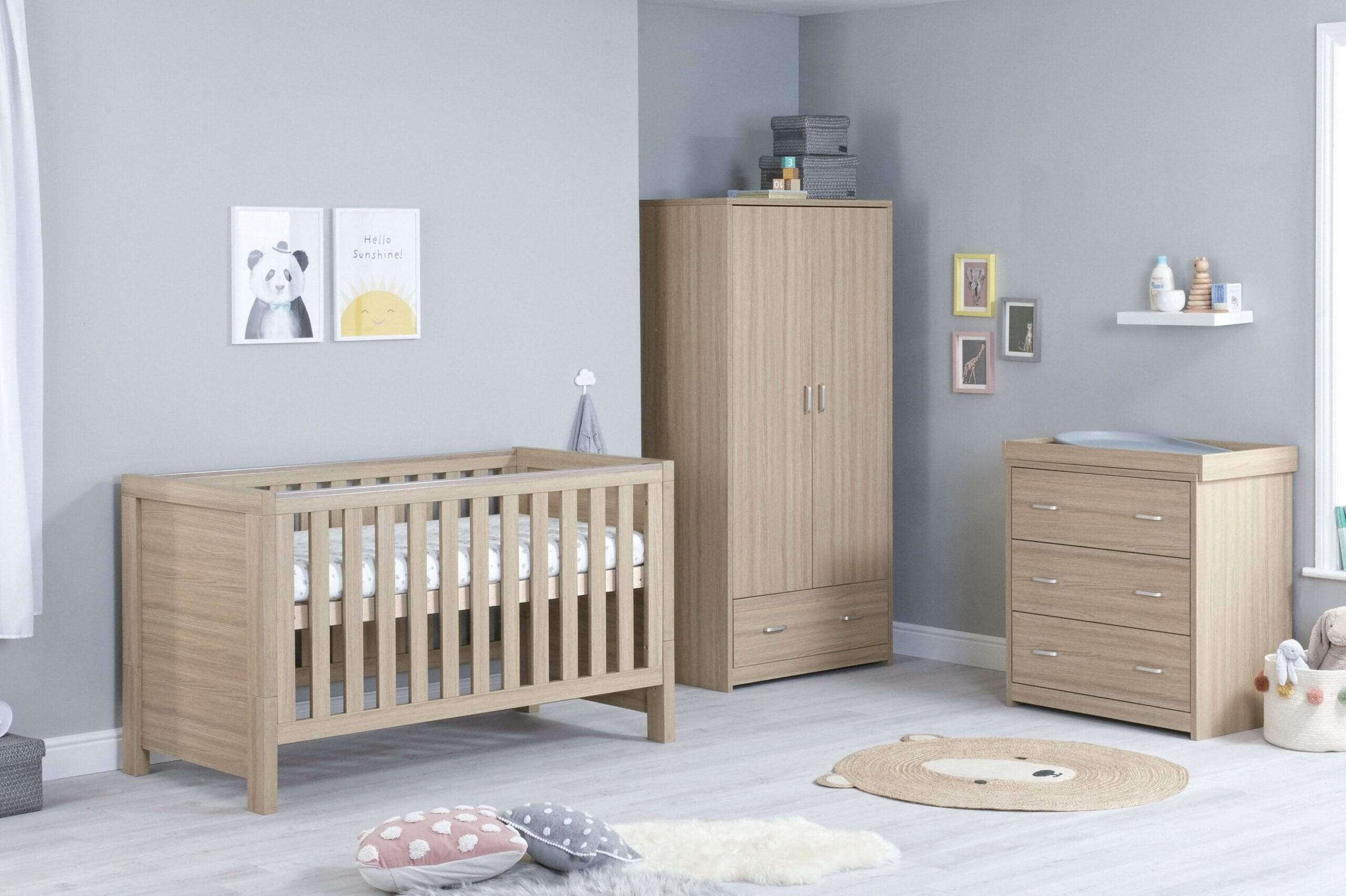 Babymore Luno 3 Piece Furniture Set - Oak - Image 3