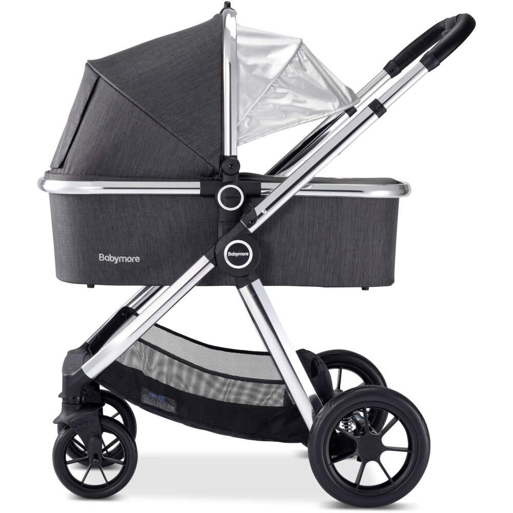 Babymore MeMore Pram & Pushchair 11 Piece - Chrome Slate - Image 4