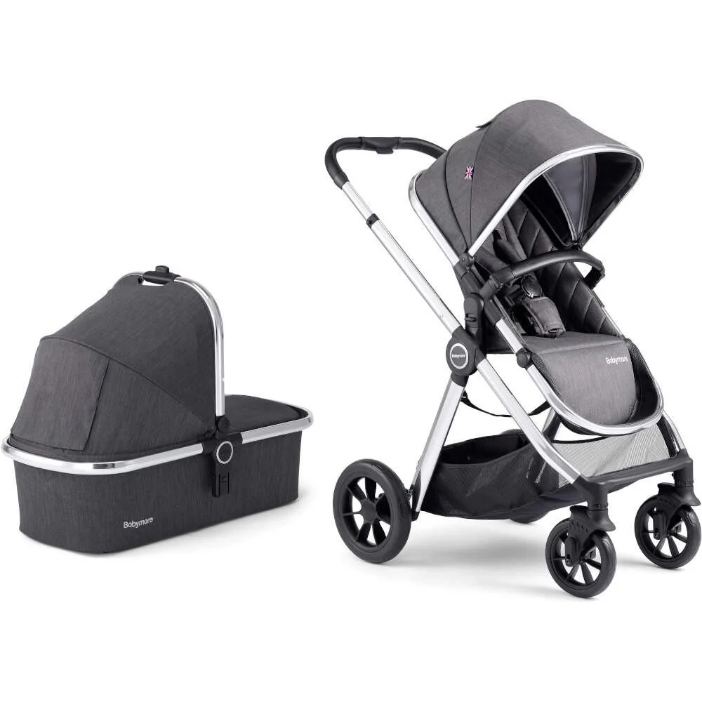 Babymore MeMore Pram & Pushchair 11 Piece - Chrome Slate - Image 5