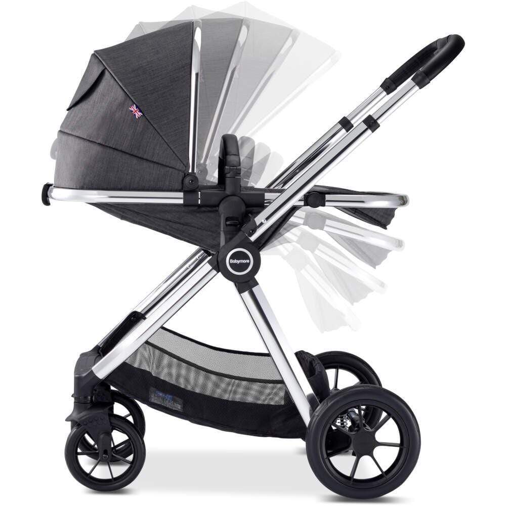 Babymore MeMore Pram & Pushchair 11 Piece - Chrome Slate - Image 6
