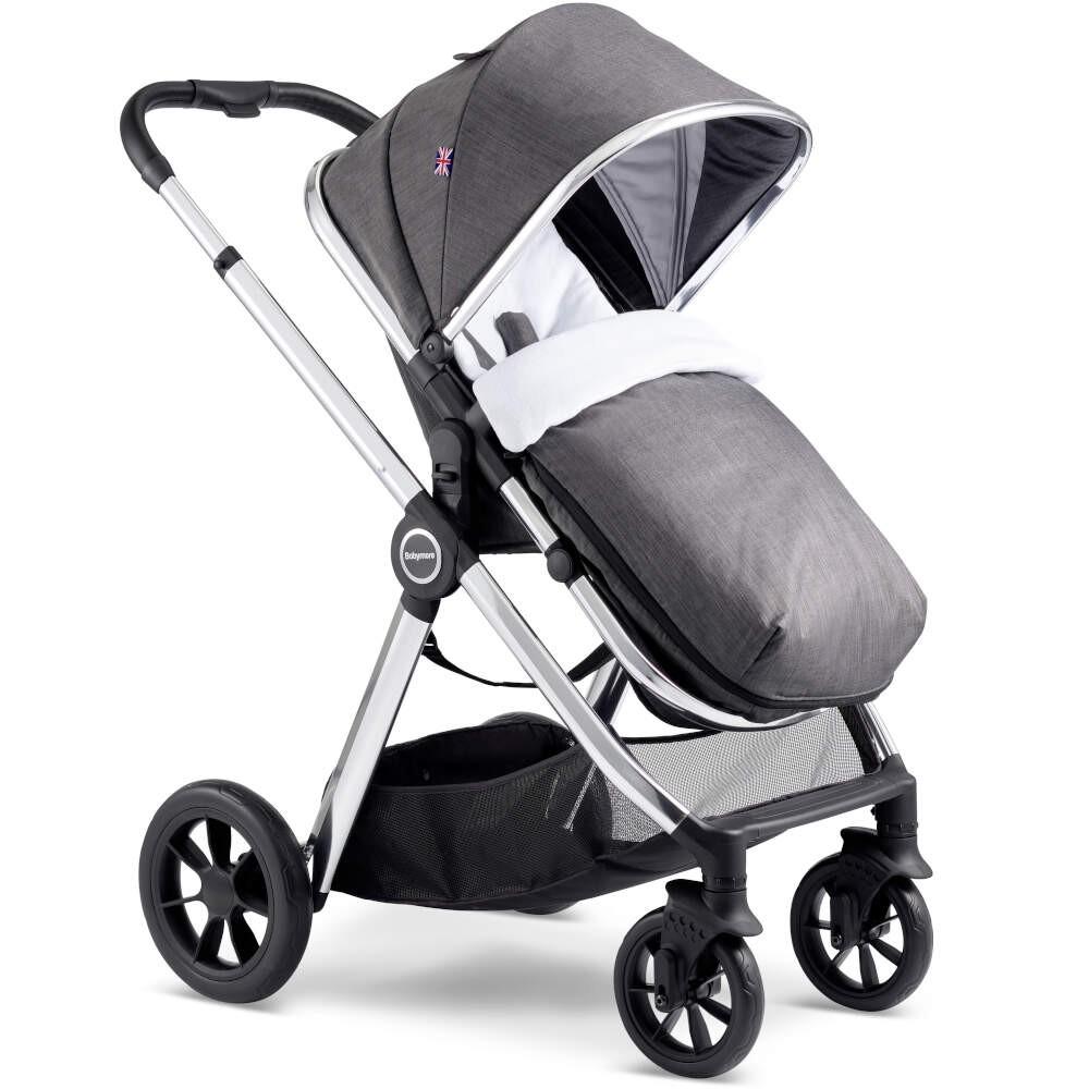 Babymore MeMore Pram & Pushchair 11 Piece - Chrome Slate - Image 9