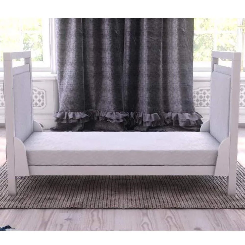 Babymore Velvet Deluxe Cot Bed - White - Image 4