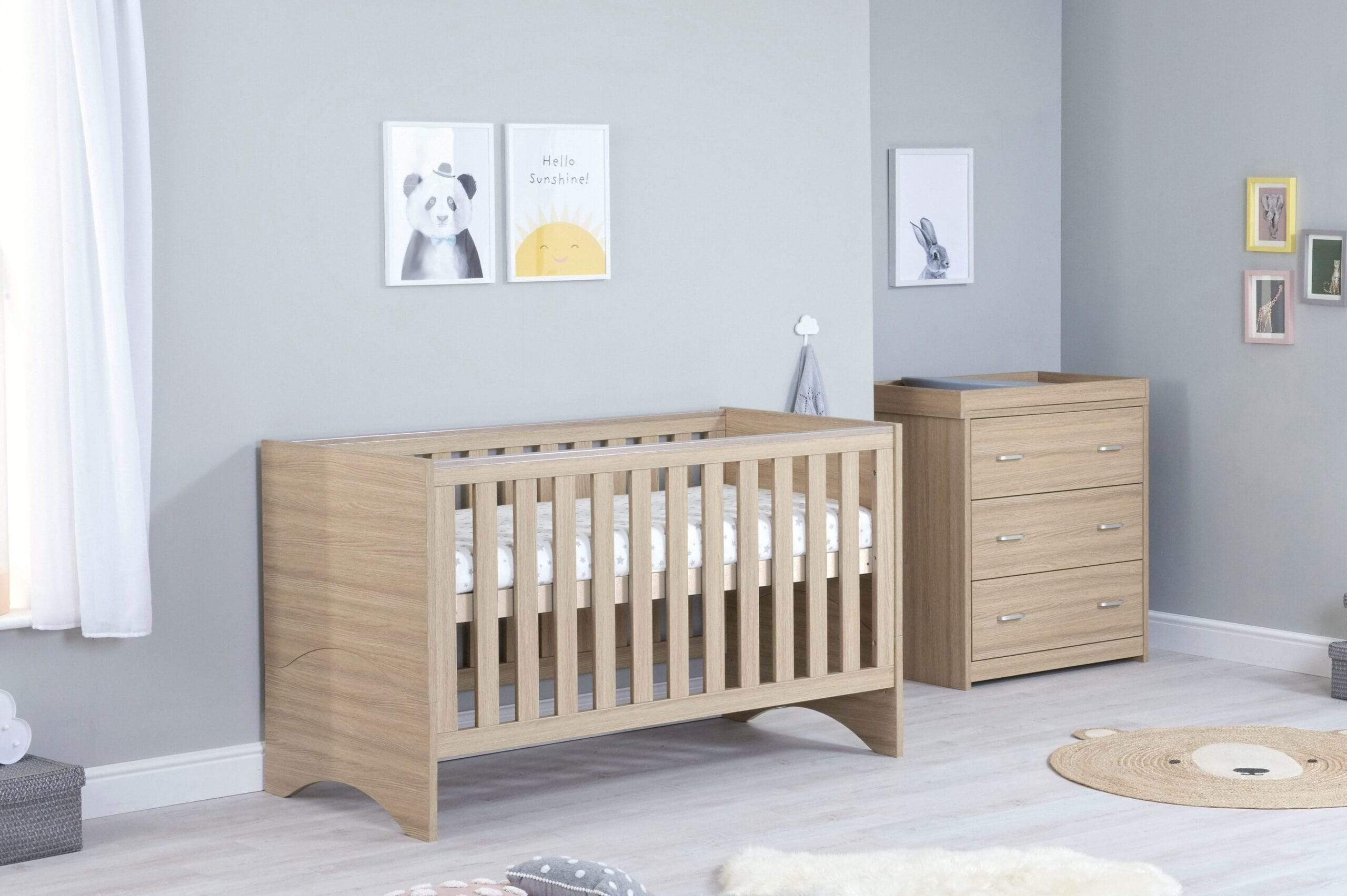 Babymore Veni 2 Piece Furniture Set - Oak - Image 3