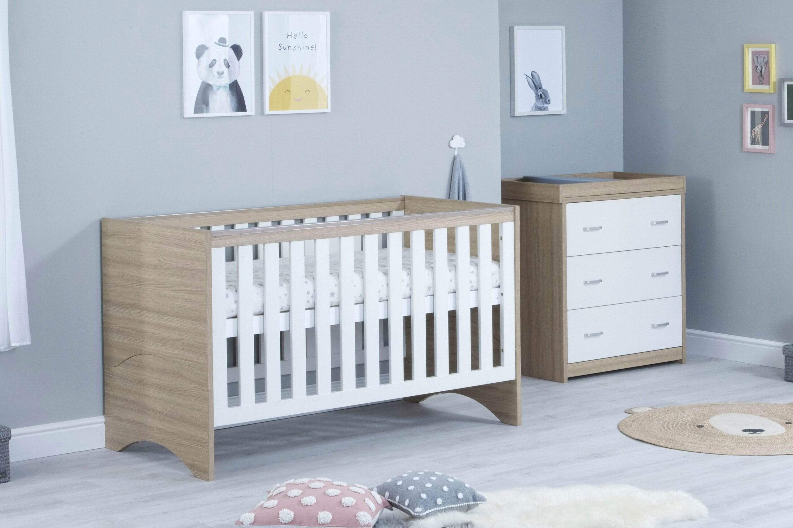 Babymore Veni 2 Piece Furniture Set - White Oak - Image 3