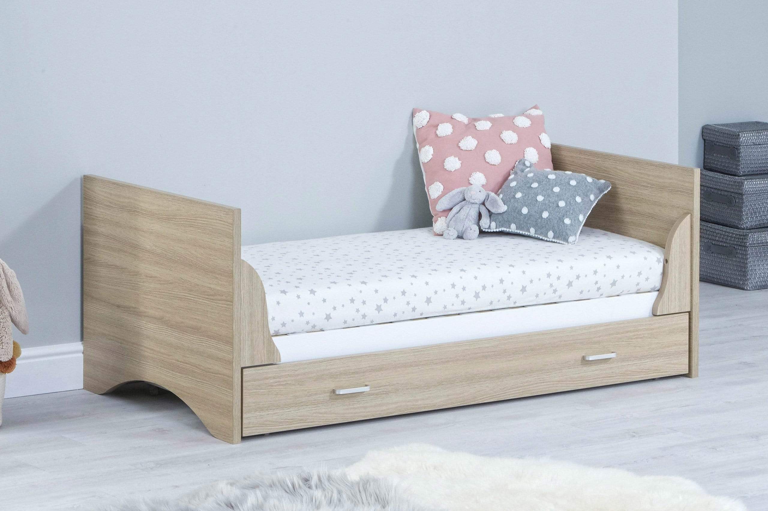 Babymore Veni 2 Piece Furniture Set with Drawer - White Oak - Image 5