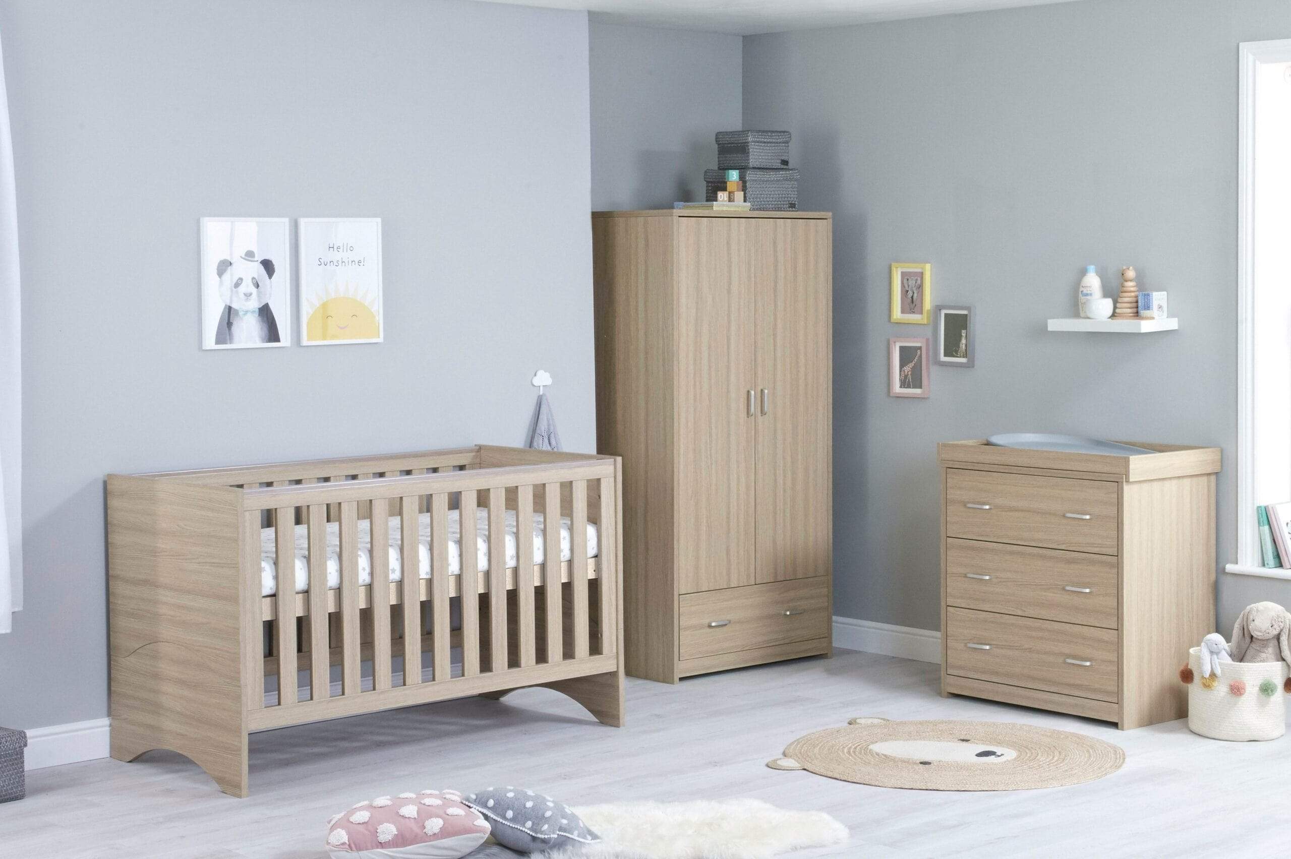 Babymore Veni 3 Piece Furniture Set - Oak - Image 3