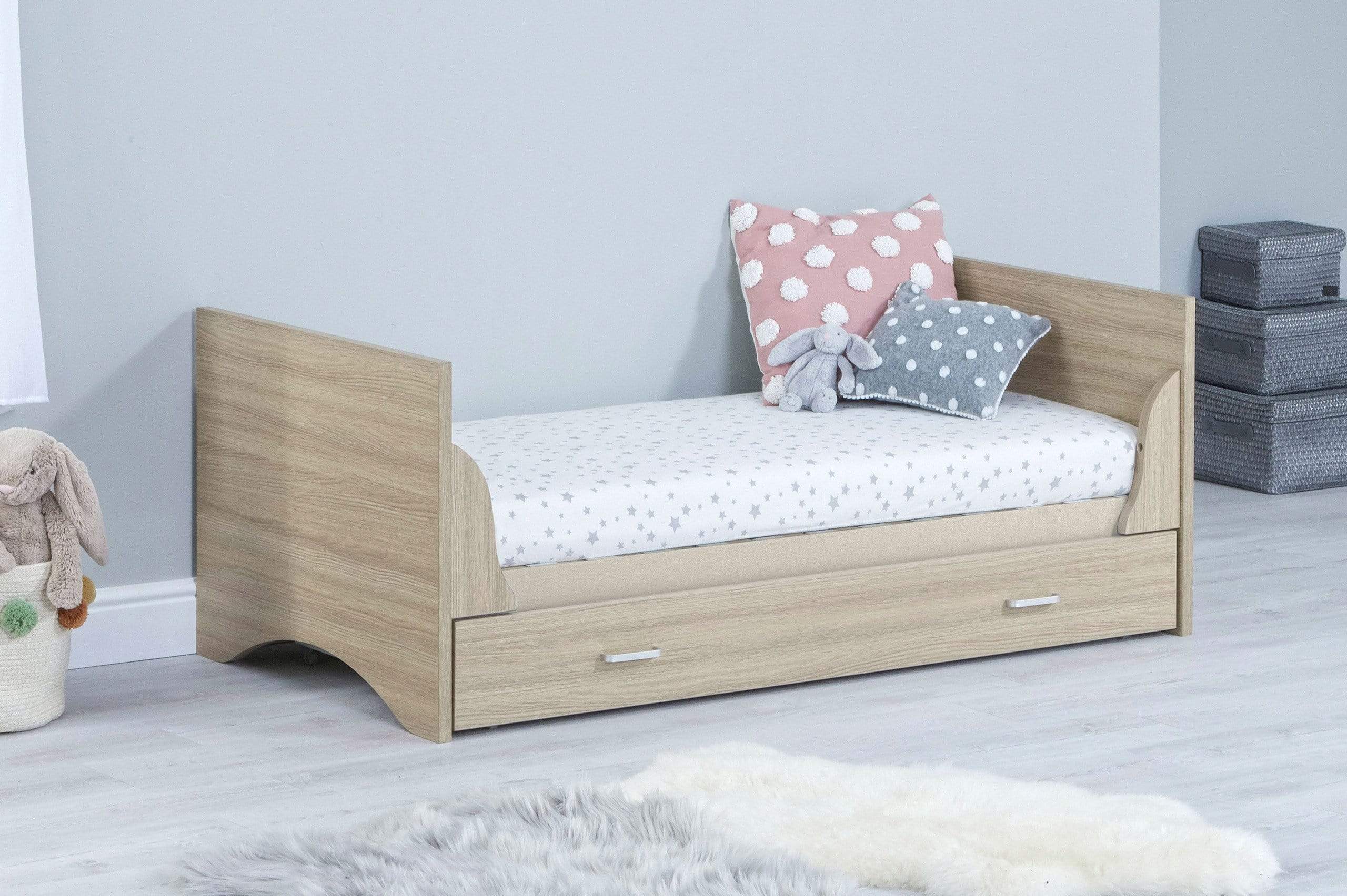Babymore Veni 3 Piece Furniture Set with Drawer - Oak - Image 5