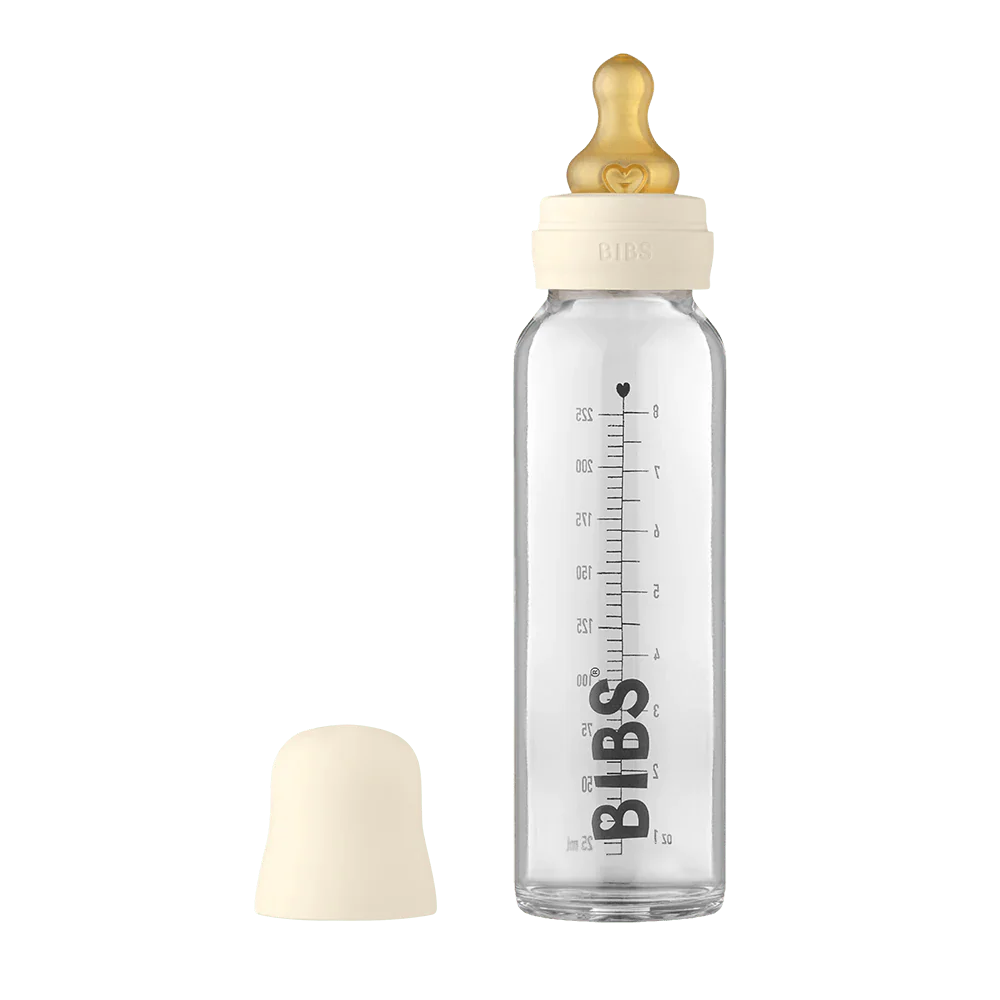 BIBS Baby Glass Bottle Complete Set (225ml) - Ivory