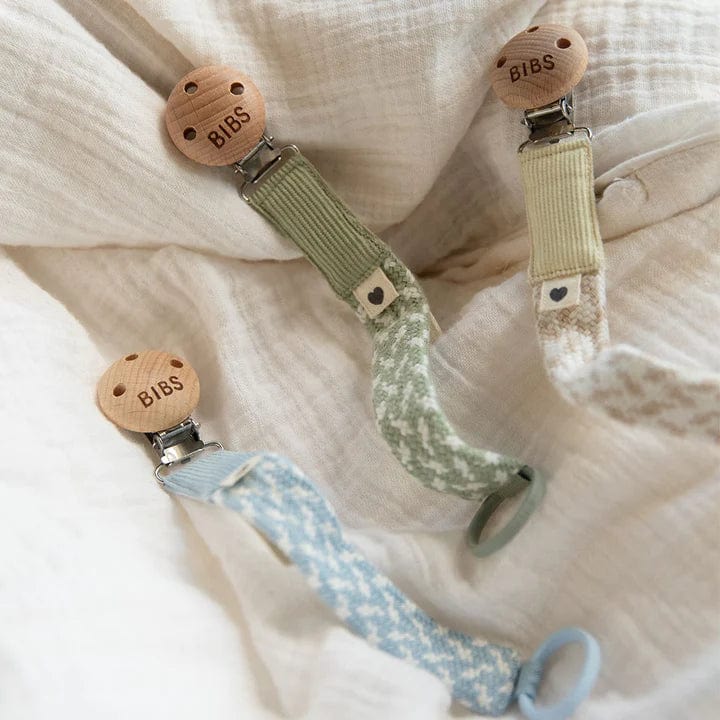 BIBS Pacifier Clip (Braided) - Blush/Ivory - Image 2