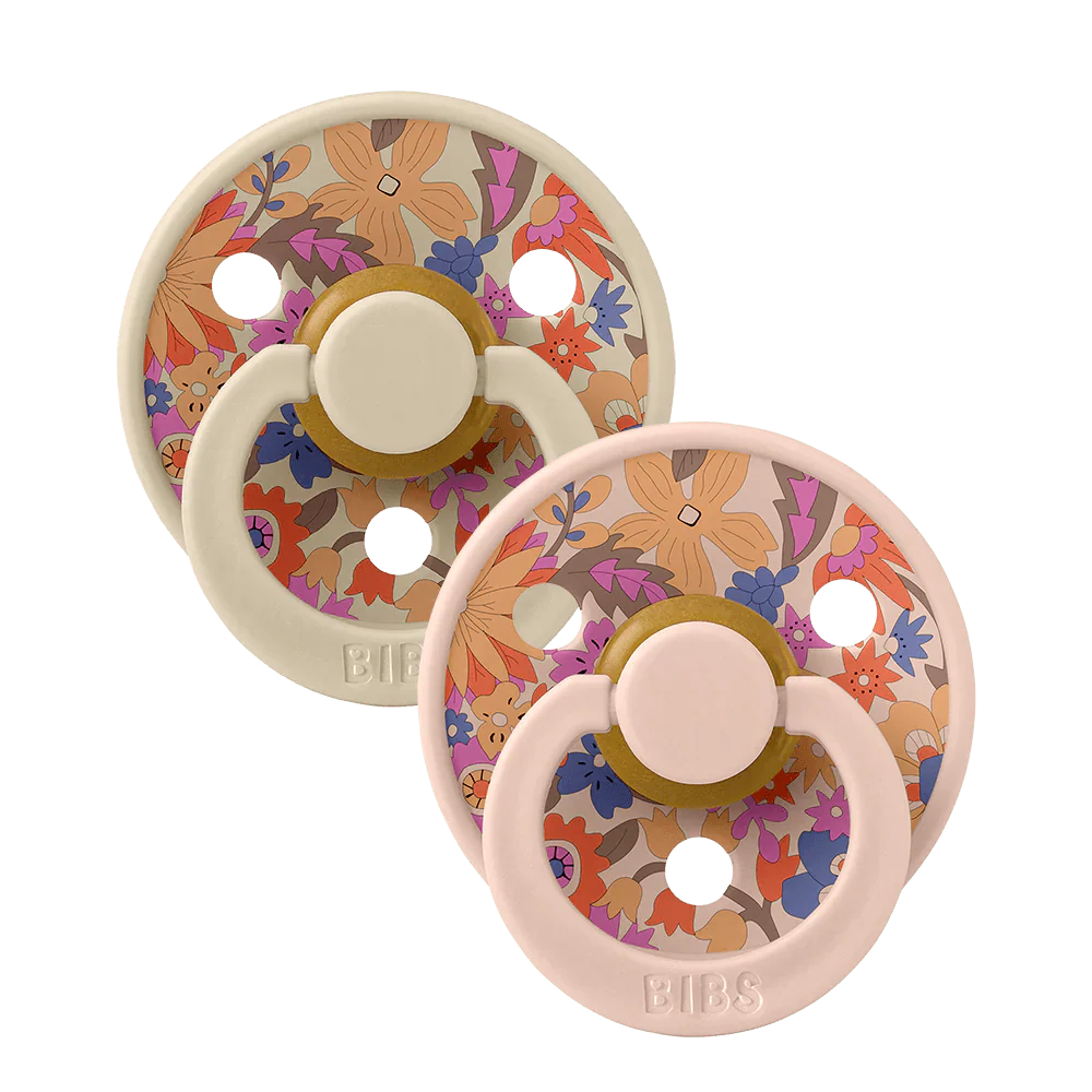 Bibs x Liberty Colour June Blossom Latex Pacifier (2 Pack, Size 1) - Blush Mix