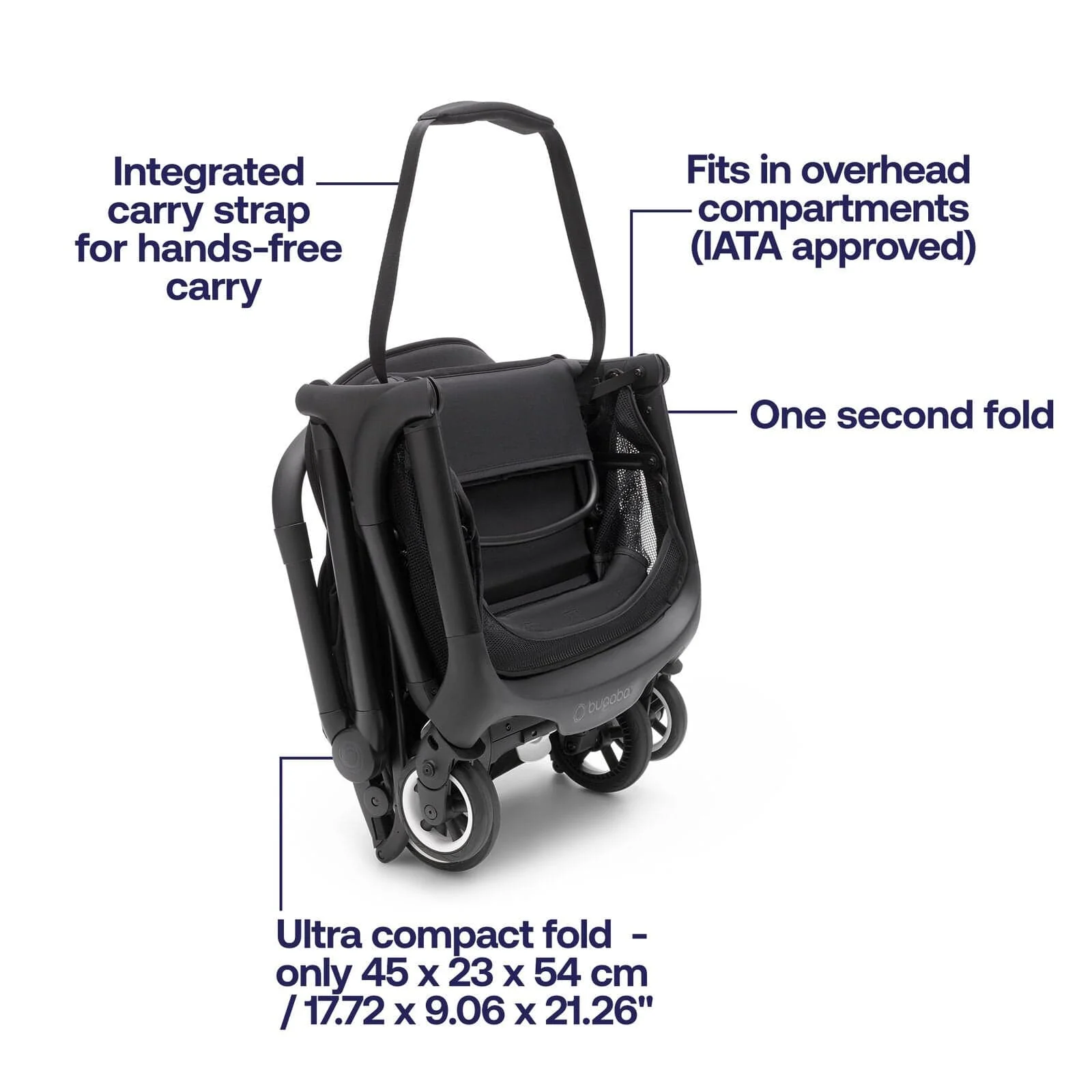 Bugaboo Butterfly Stroller with Travel Bag - Midnight Black - Image 9
