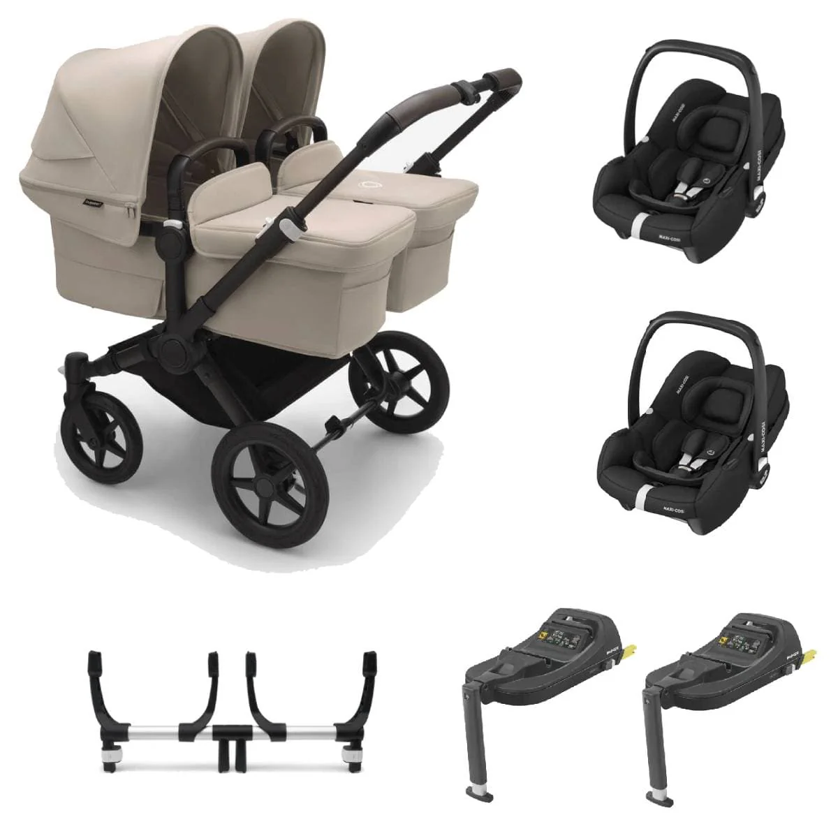Bugaboo Donkey 5 Twin (Cabriofix i-Size) Travel System - Desert Taupe