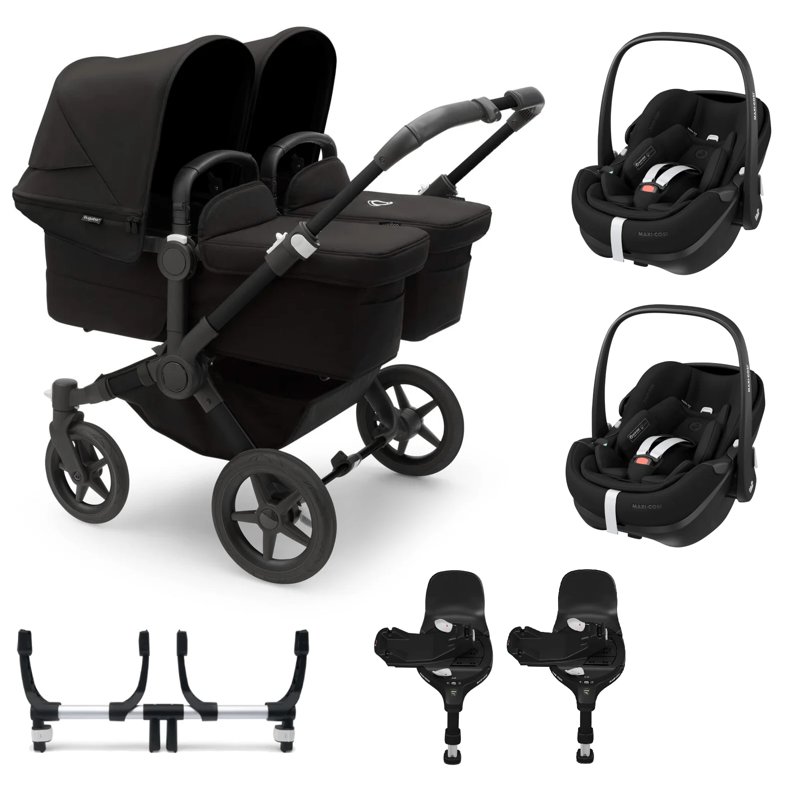 Bugaboo Donkey 5 Twin Pebble 360 PRO 2 Bundle - Black