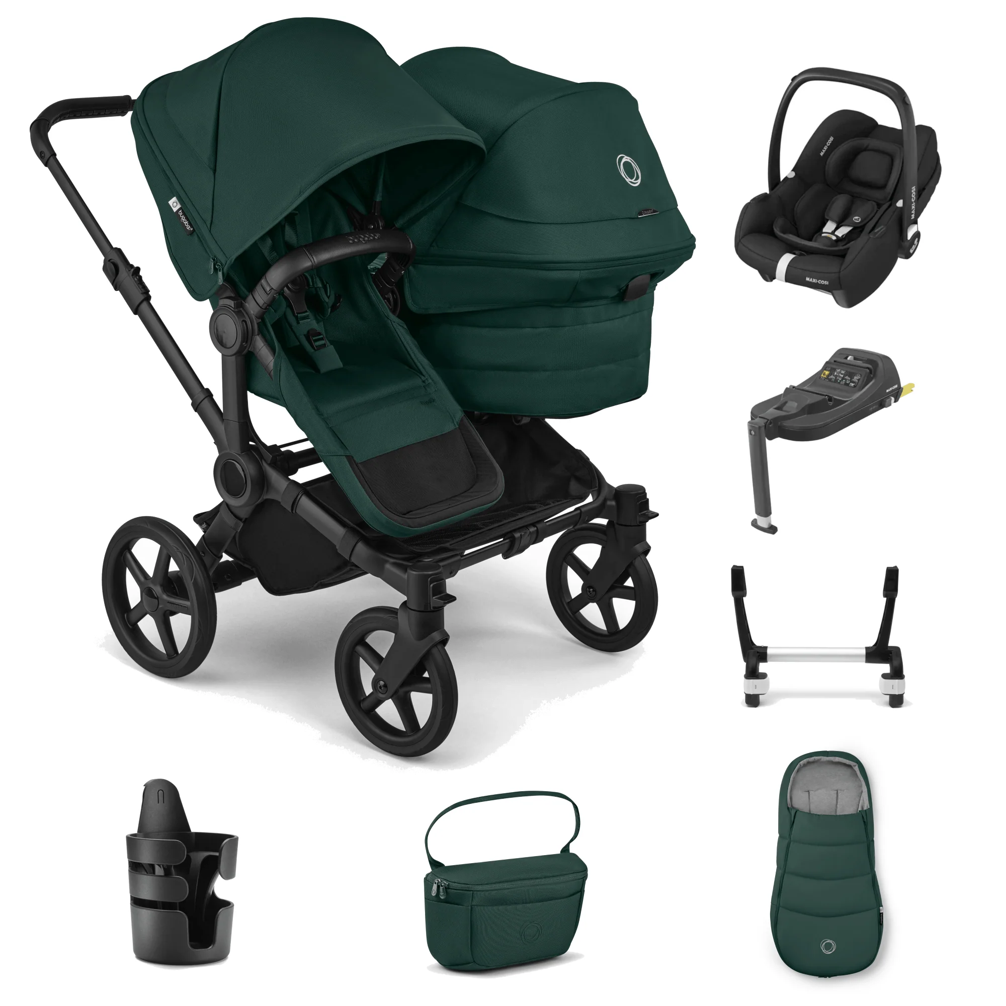 Bugaboo Donkey 6 Duo Ultimate (Cabriofix i-Size) Travel System - Fern Green