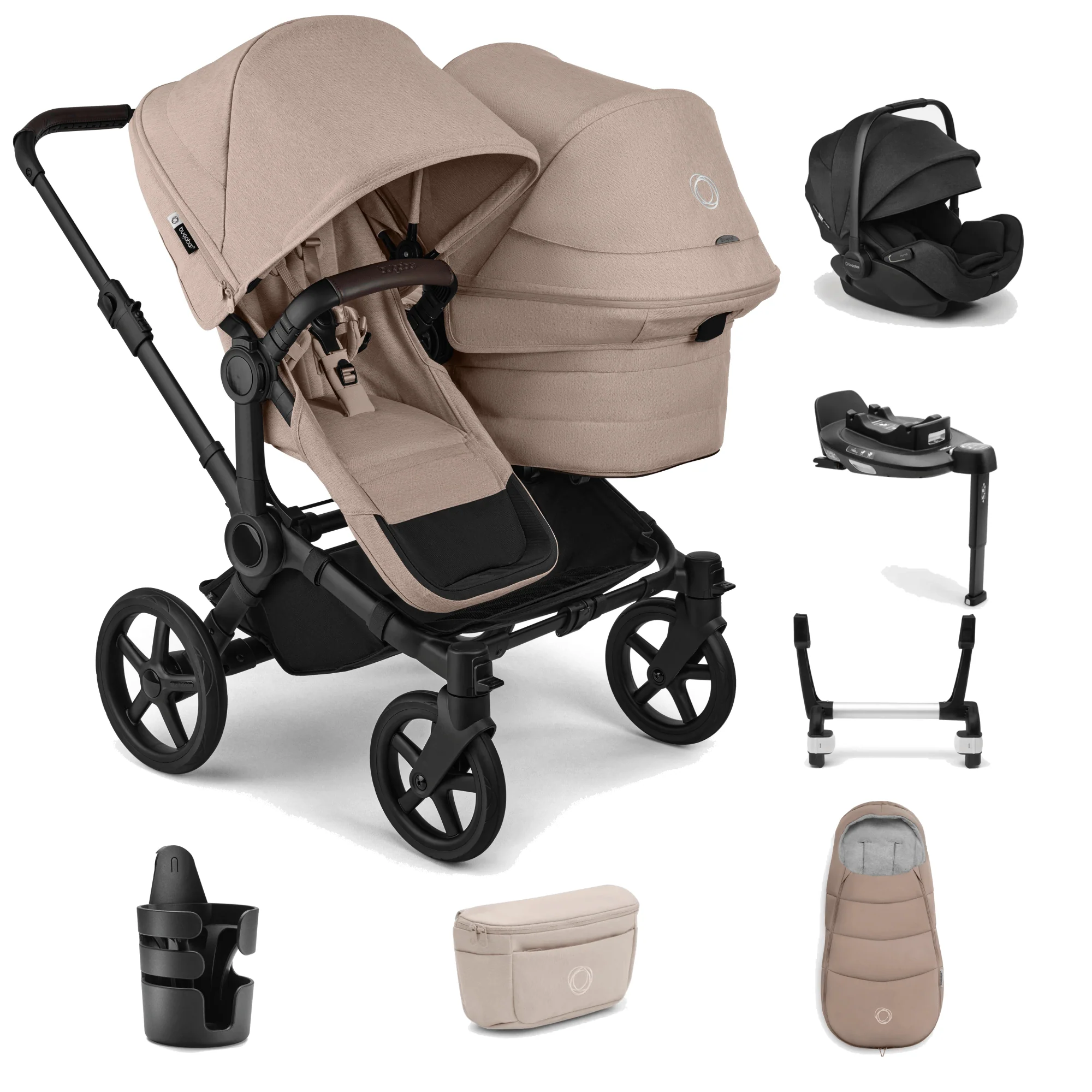 Bugaboo Donkey 6 Duo Ultimate (Otter by Nuna) Travel System - Desert Taupe