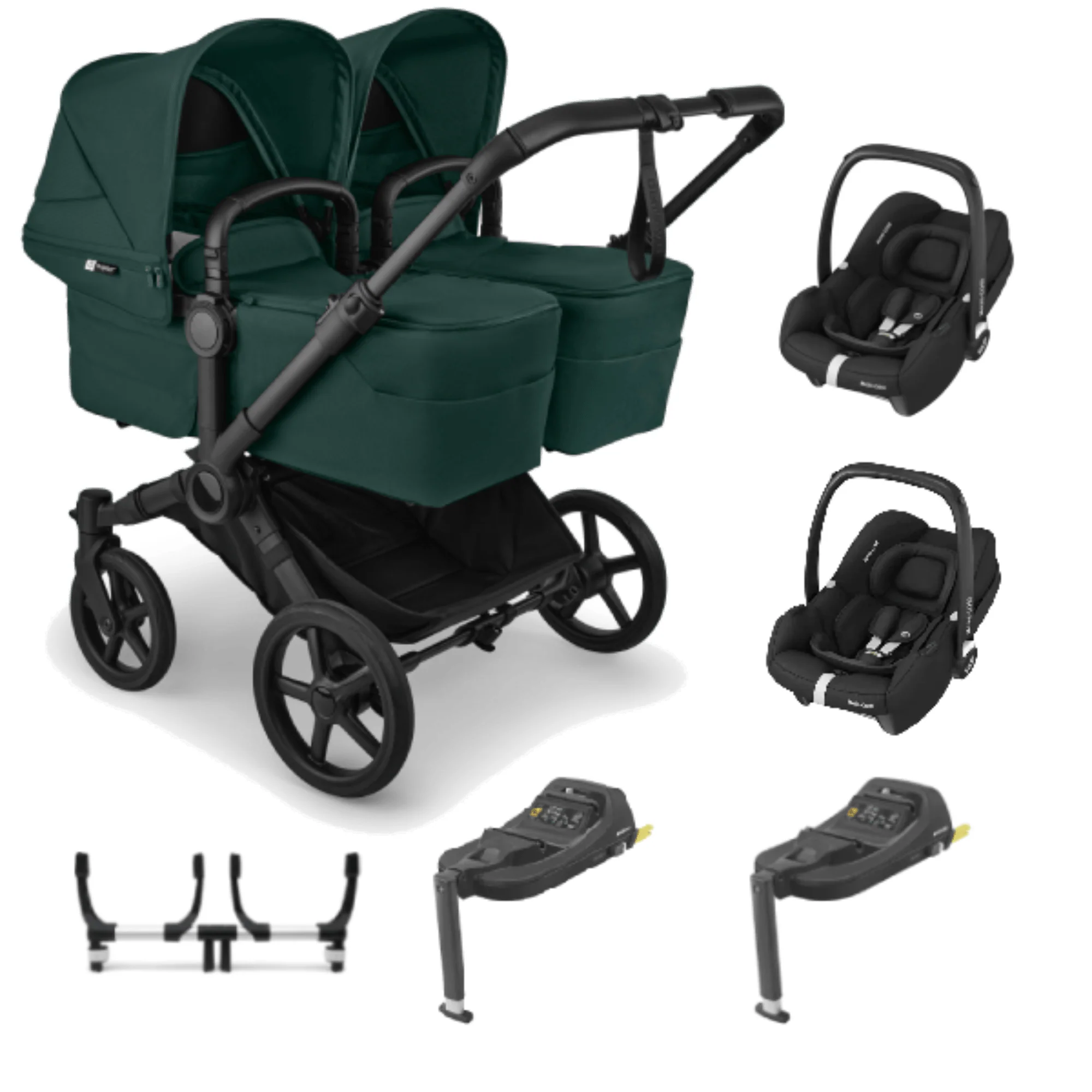 Bugaboo Donkey 6 Twin (Cabriofix i-Size) Travel System - Fern Green