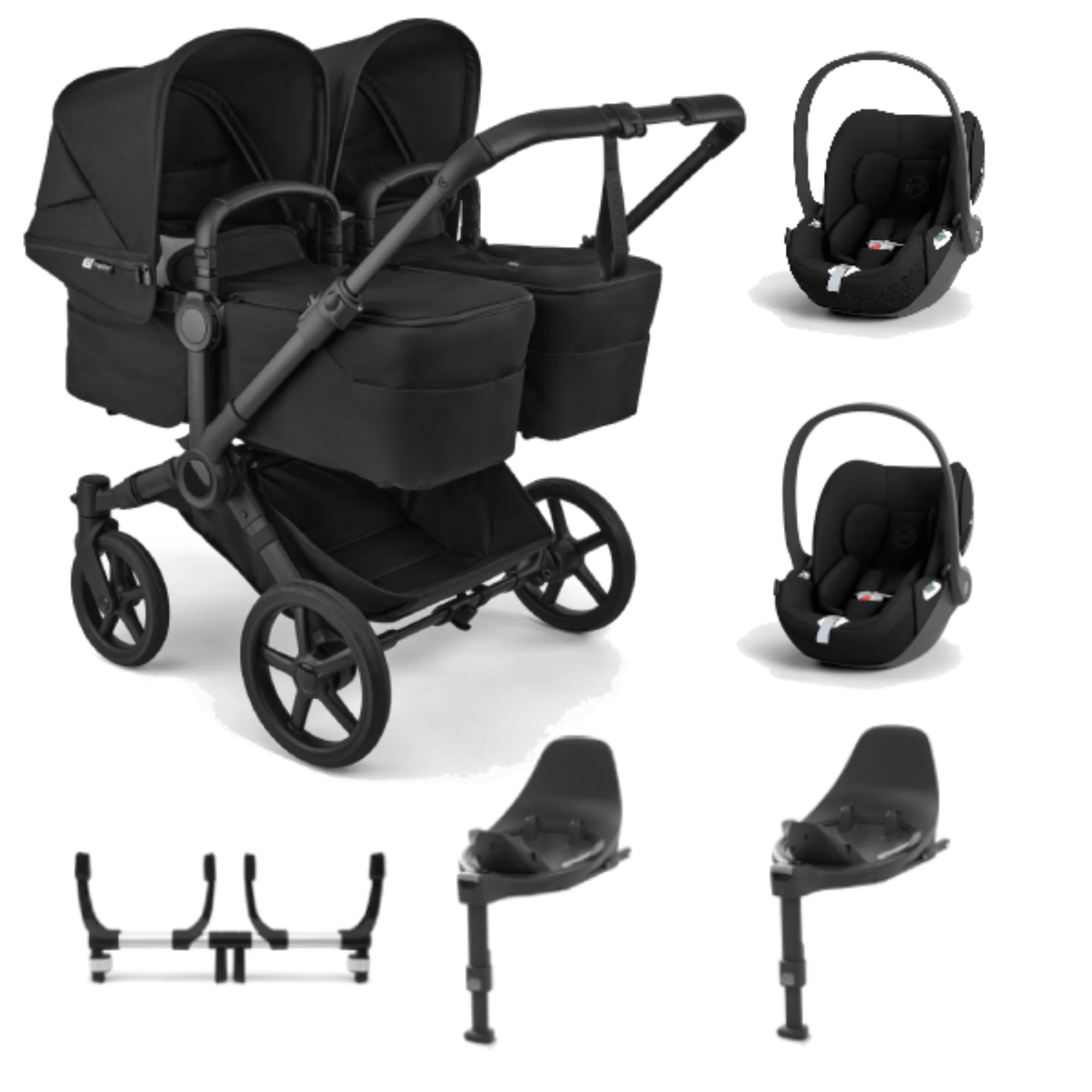 Bugaboo Donkey 6 Twin (Cloud T) Travel System - Heritage Black
