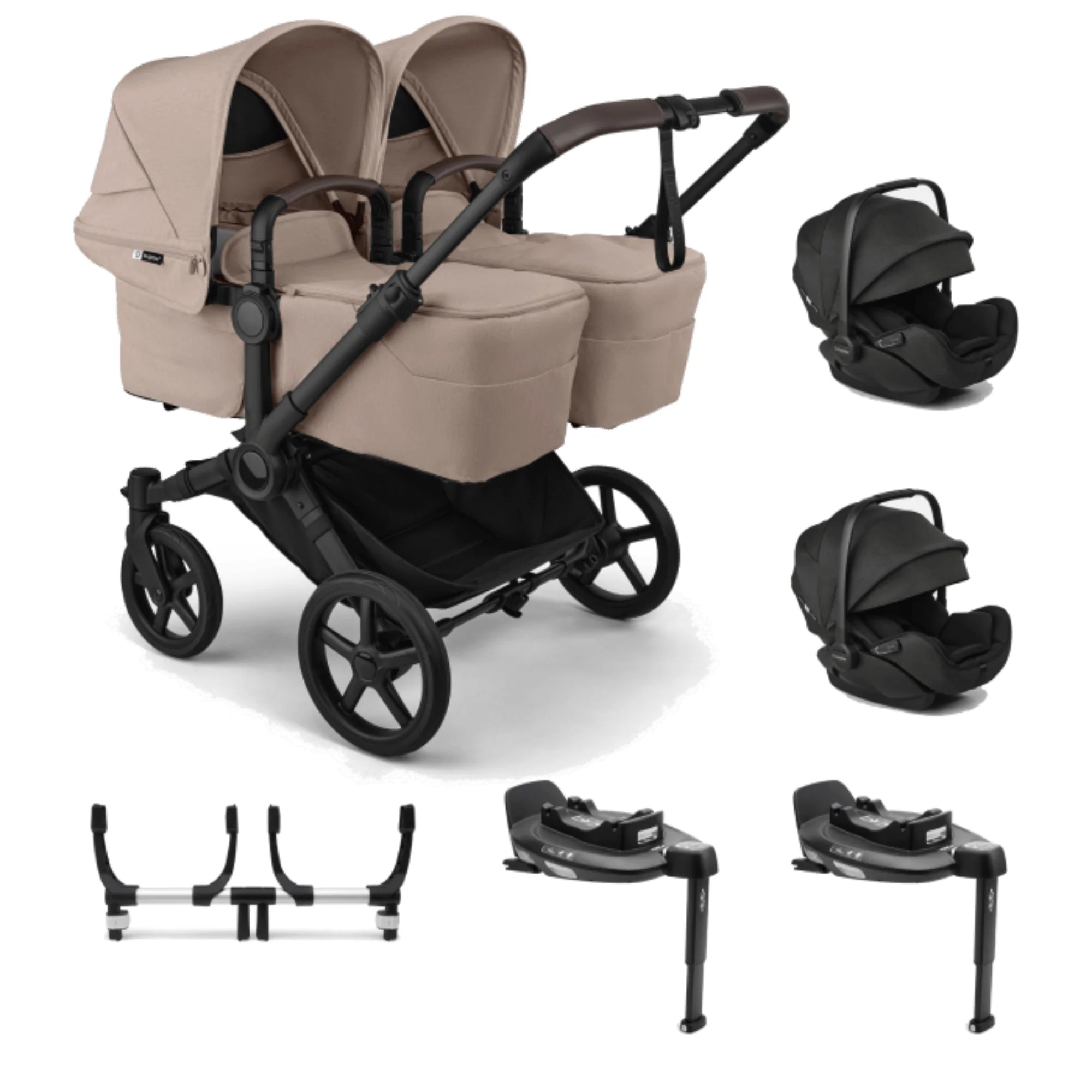 Bugaboo Donkey 6 Twin (Otter by Nuna) Travel System - Desert Taupe