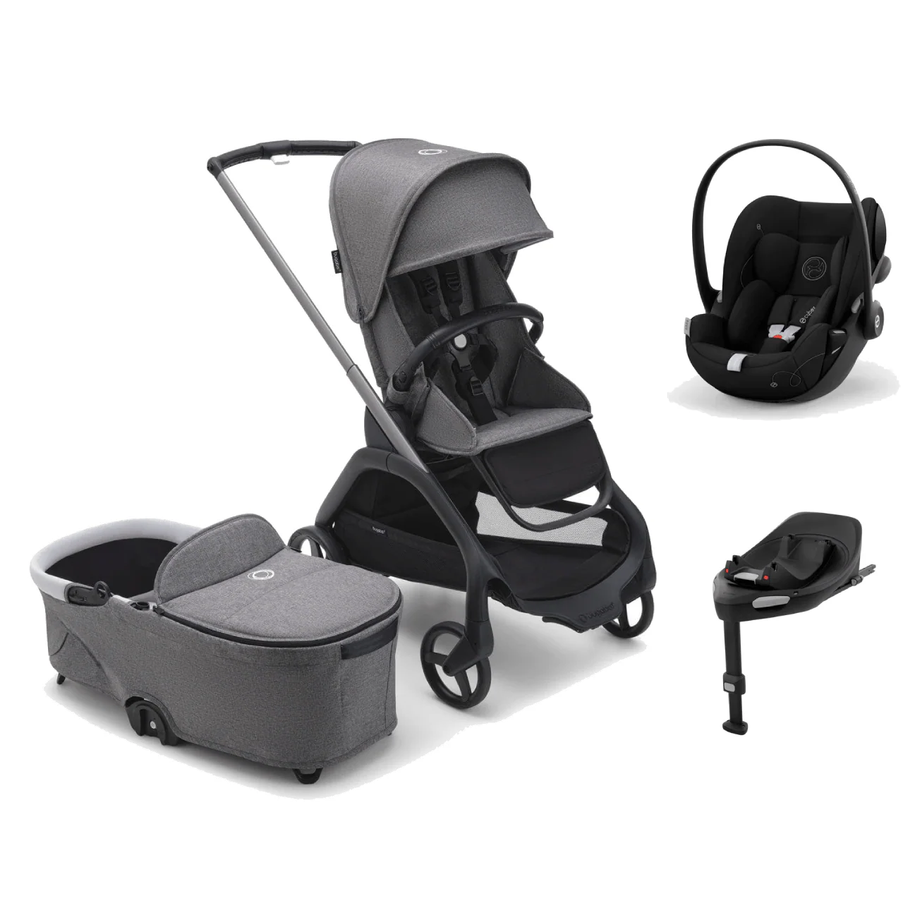 Bugaboo Dragonfly (Cloud G) Travel System - Grey Melange