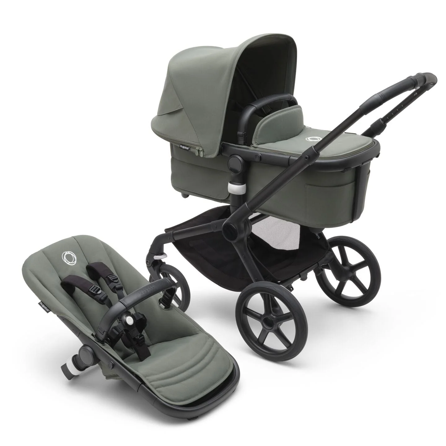 Bugaboo Fox 5, Cabriofix i-Size and Base Travel System - Black/Forest Green - Image 2
