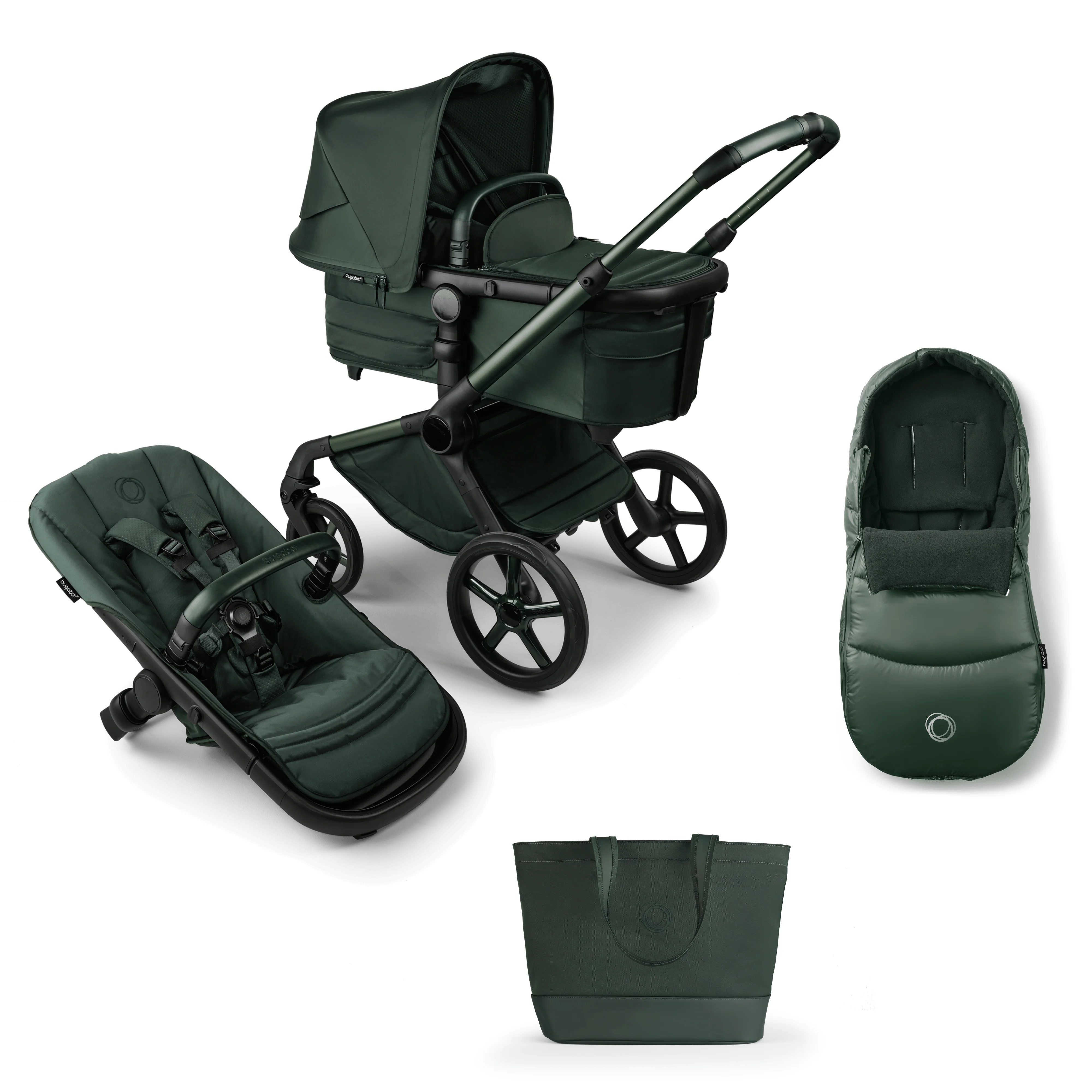 Bugaboo Fox 5 Essential Bundle, Noir Limited Edition - Midnight Green