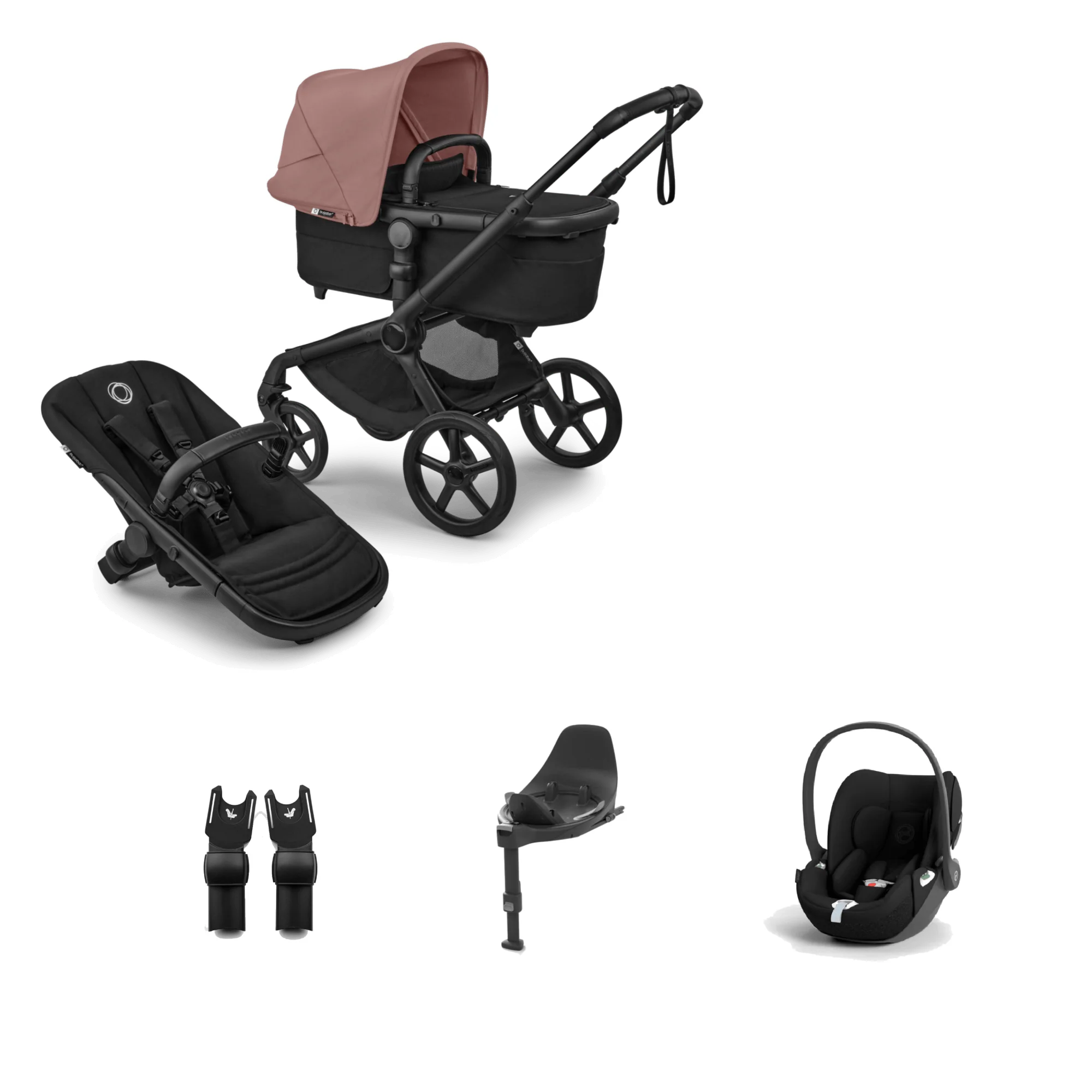Bugaboo Fox 5 Renew (Cloud T) Travel System - Heritage Black/Dusty Pink