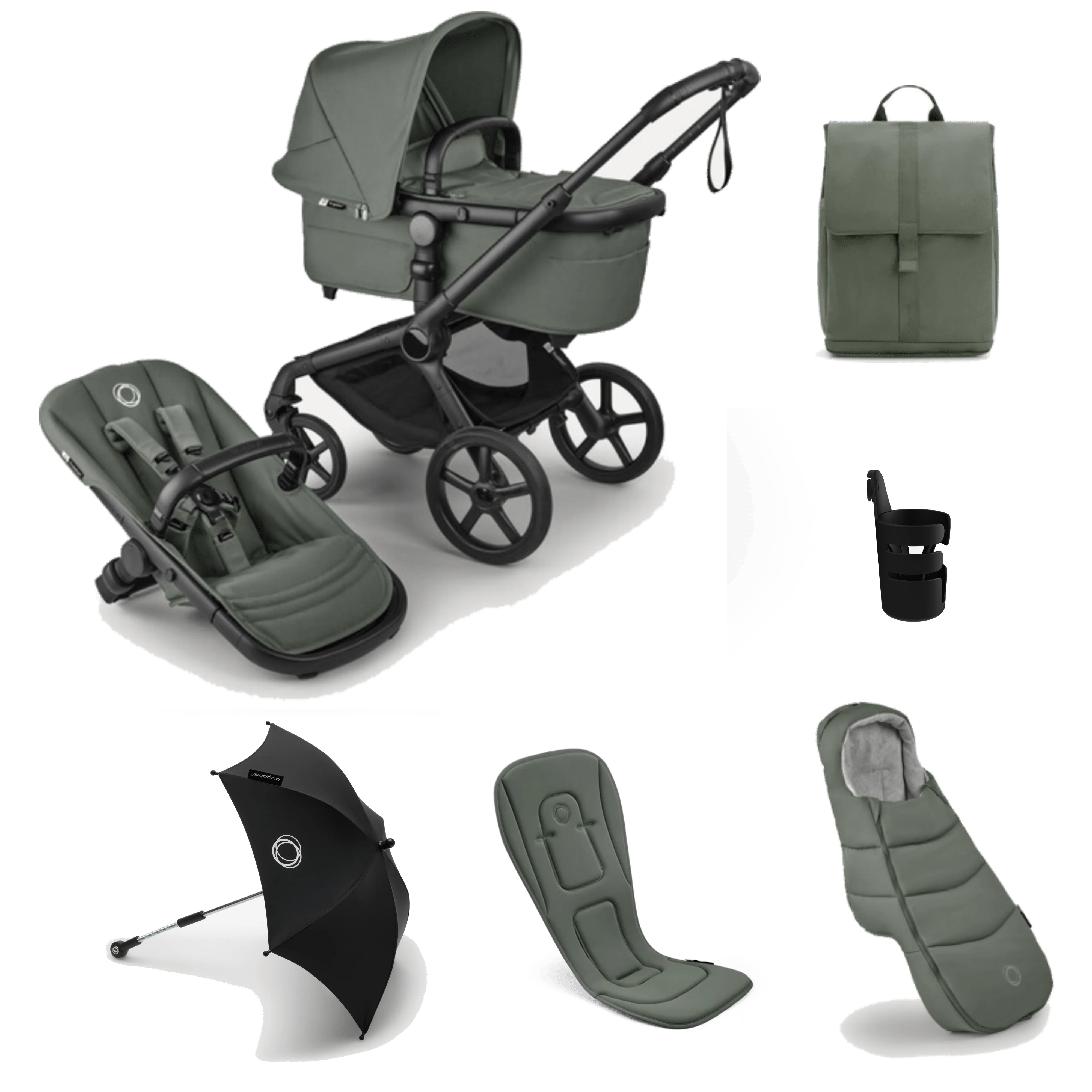 Bugaboo Fox 5 Renew Complete Bundle - Black/Forest Green