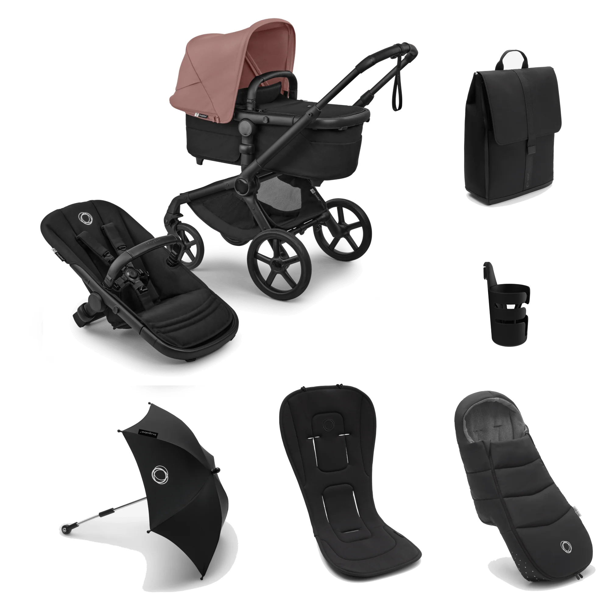 Bugaboo Fox 5 Renew Complete Bundle - Heritage Black/Dusty Pink