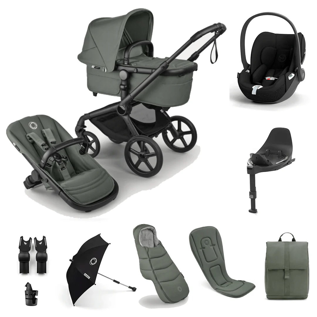 Bugaboo Fox 5 Renew Ultimate (Cloud T) Travel System - Black/Forest Green