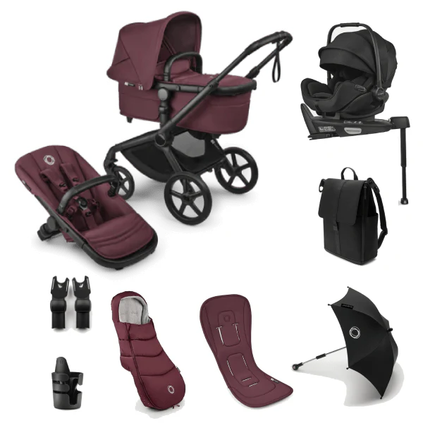Bugaboo Fox 5 Renew Ultimate (Otter by Nuna) Travel System - Dark Cherry