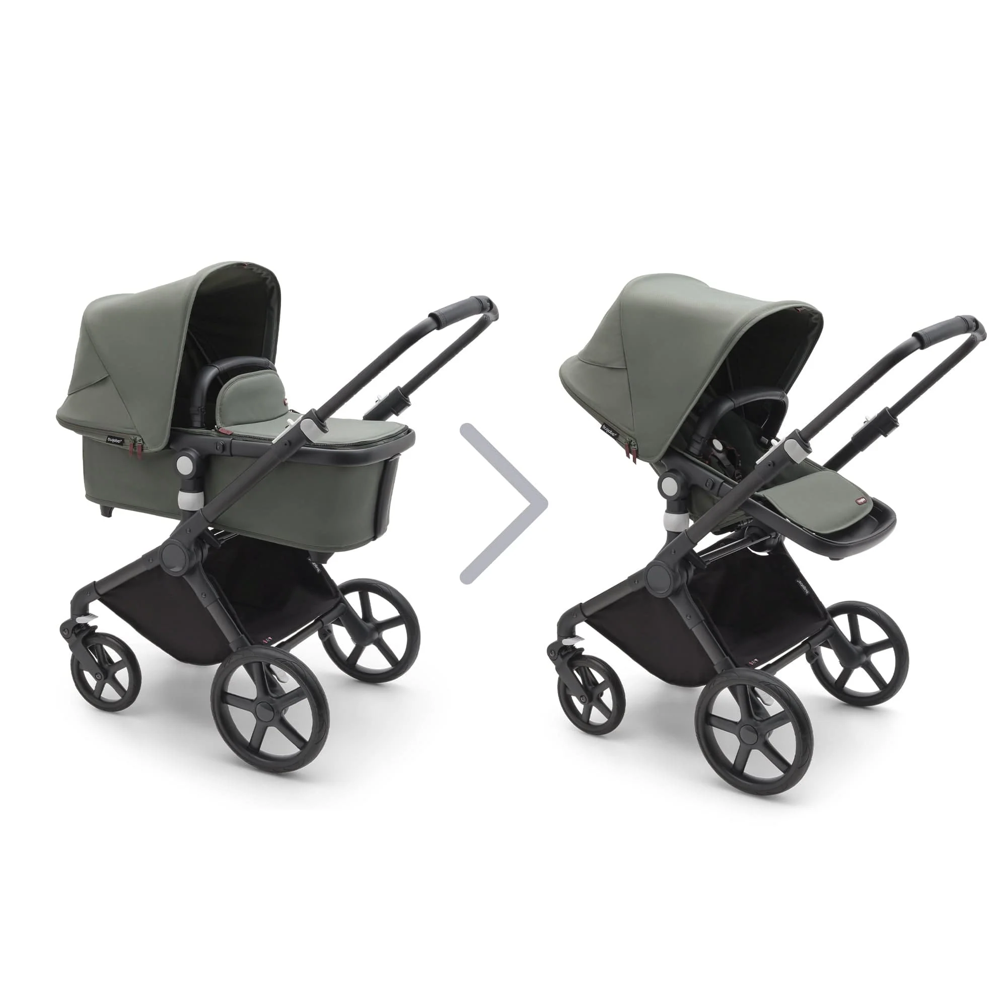 Bugaboo Fox Cub Complete with Raincover - Black/Forest Green - Image 2