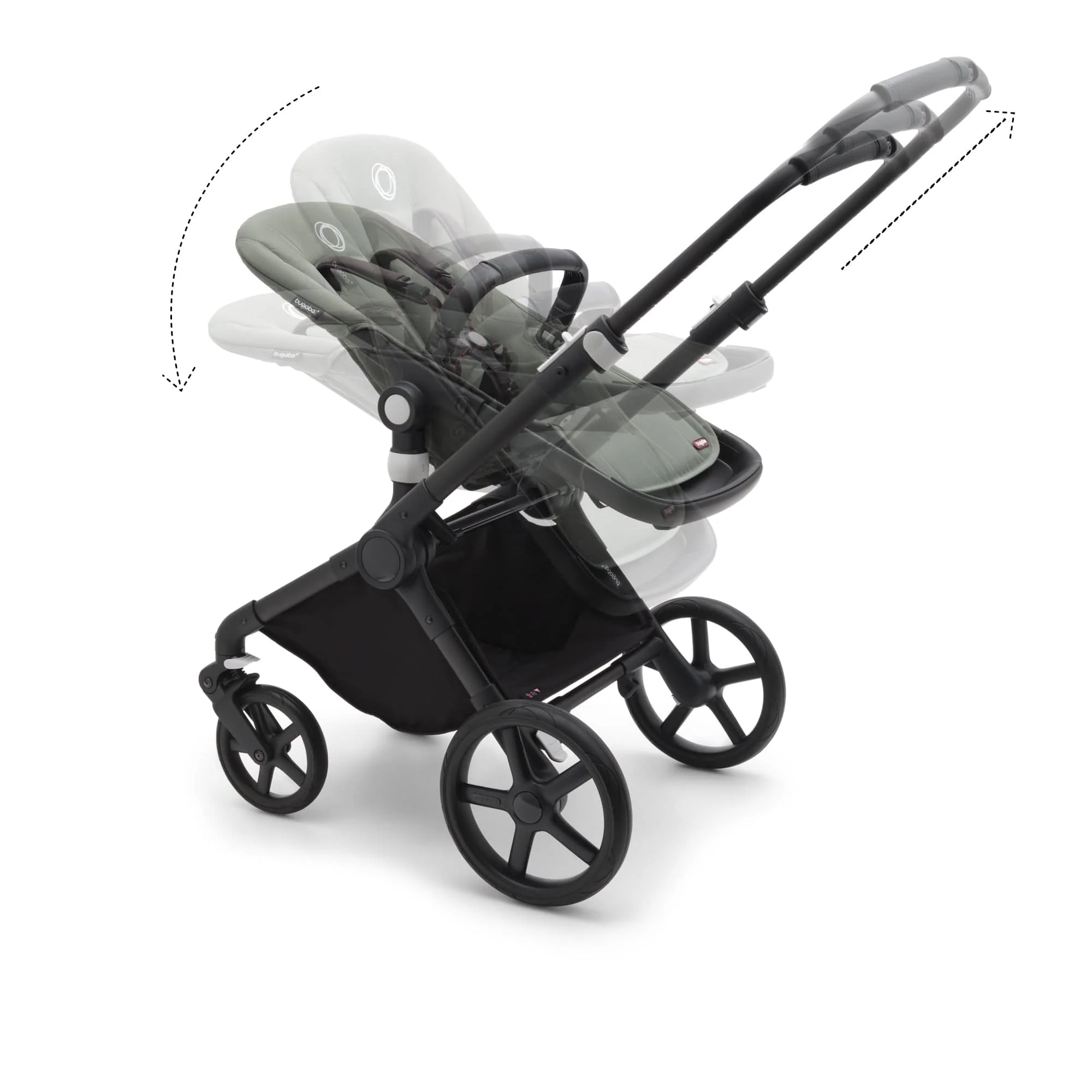 Bugaboo Fox Cub Complete with Raincover - Black/Forest Green - Image 6