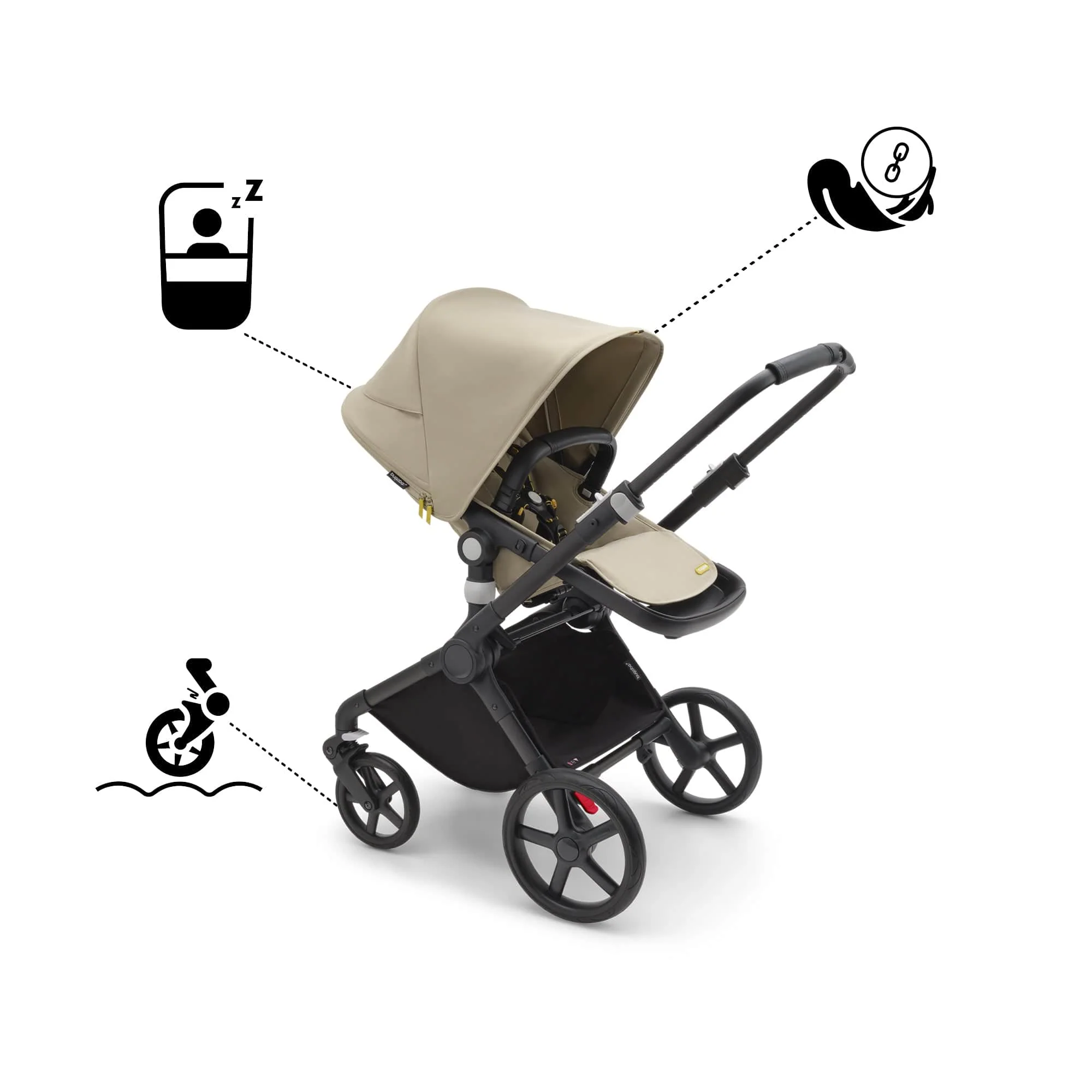 Bugaboo Fox Cub Essential Bundle - Black/Desert Beige - Image 4