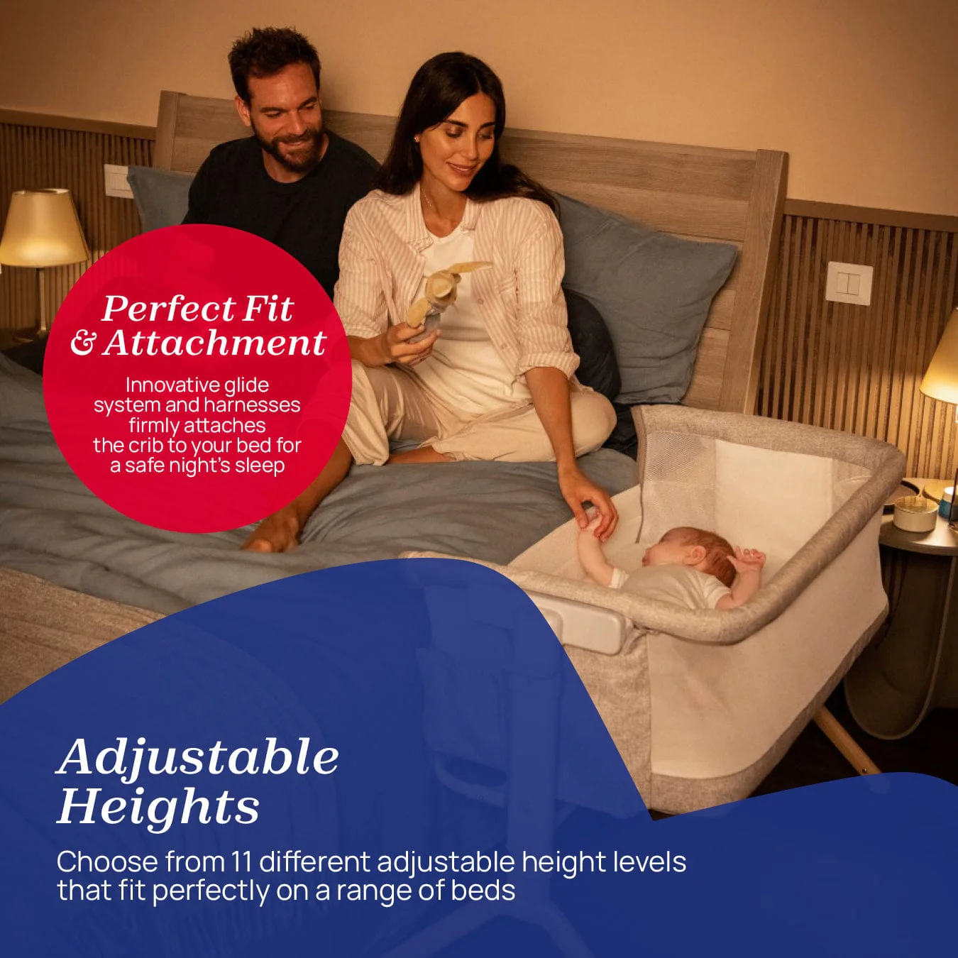 Chicco Next2Me Armonia Bedside Crib (with Motion Sensor Light) - Scandinavian - Image 5