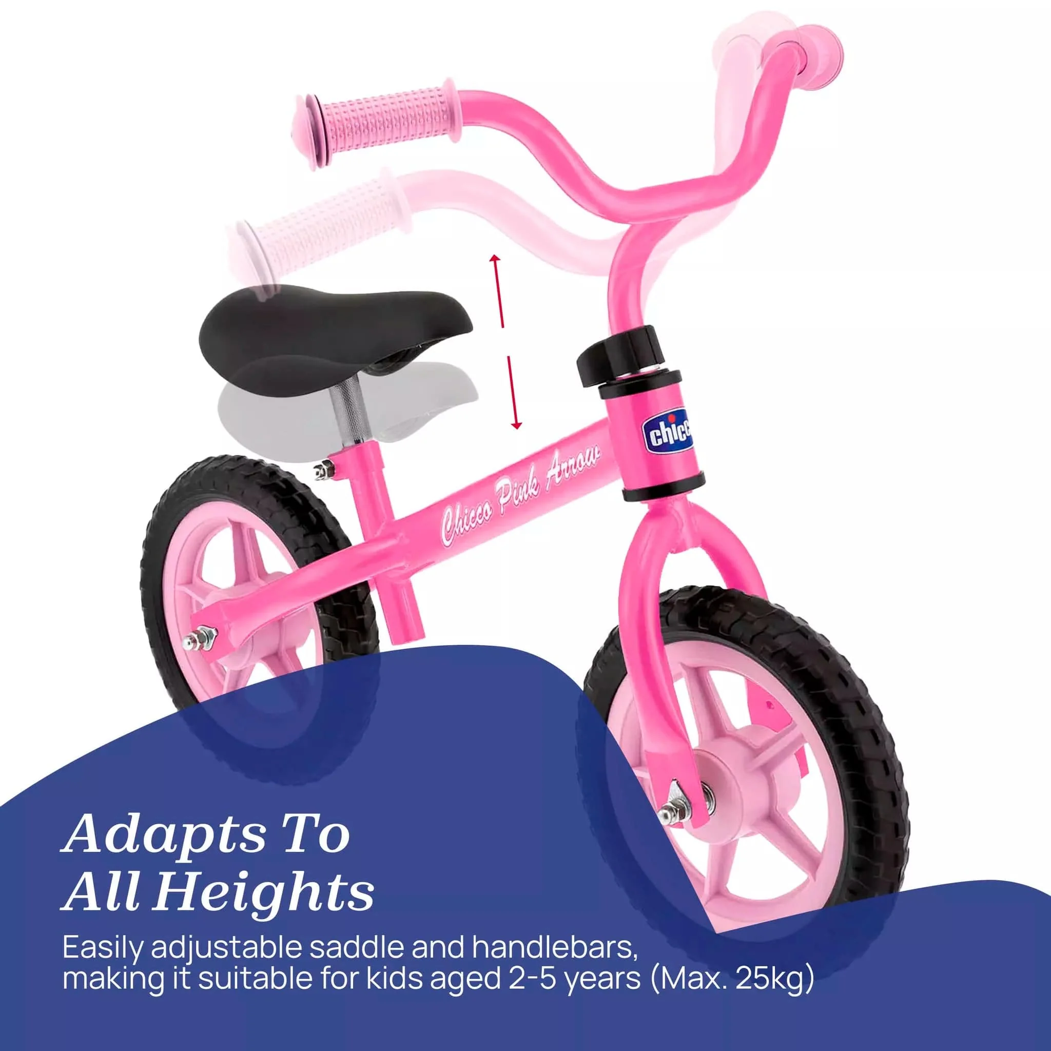 Chicco Toy Balance Bike - Pink Arrow - Image 4