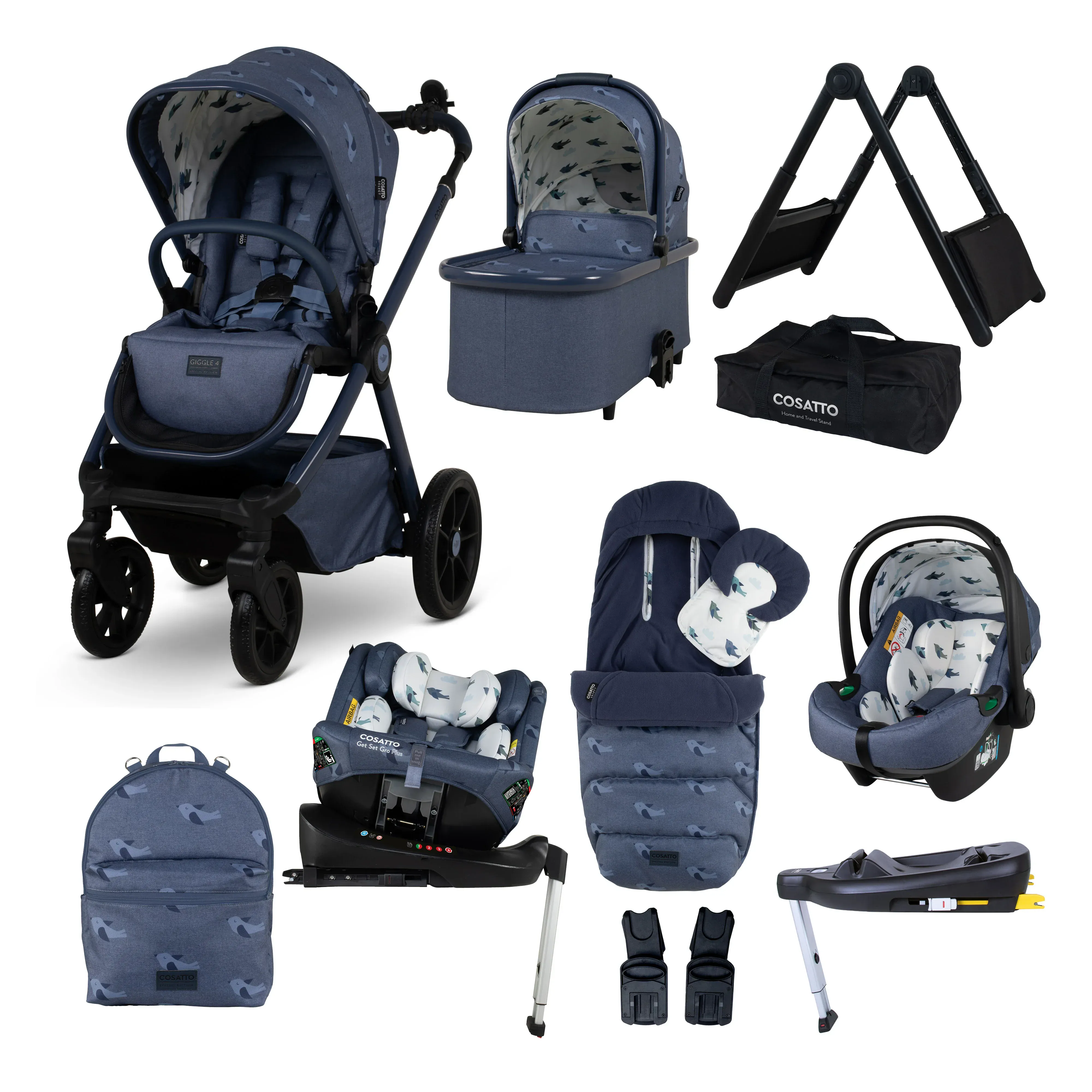 Cosatto Giggle 4 All Stage Home & Travel Bundle - Special Edition, Skylark